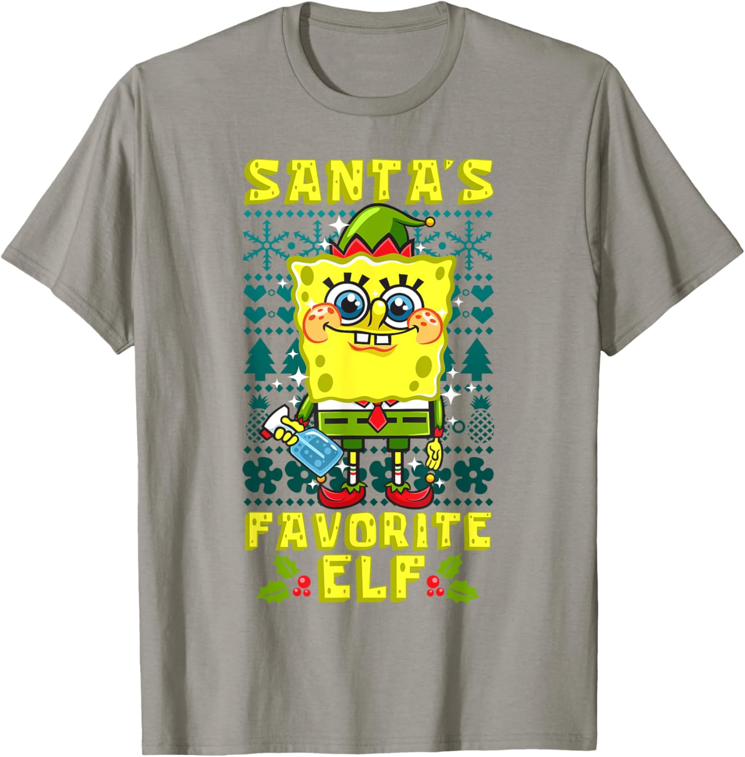 Mademark SpongeBob SquarePants Xmas Elf Matching T-Shirt for Holiday Cheer - 3