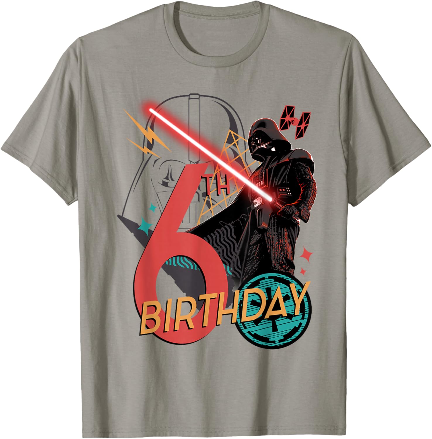 Darth Vader 6th Birthday T-Shirt with Abstract Design for Kids - 2