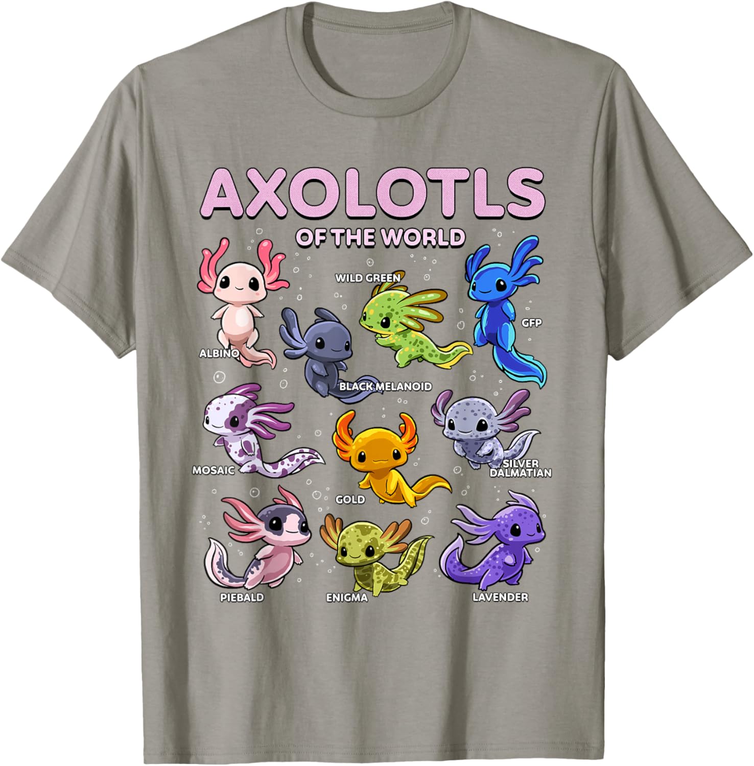 Kawaii Axolotl T-Shirt for Animal Lovers | Cute Axolotls of the World - 20