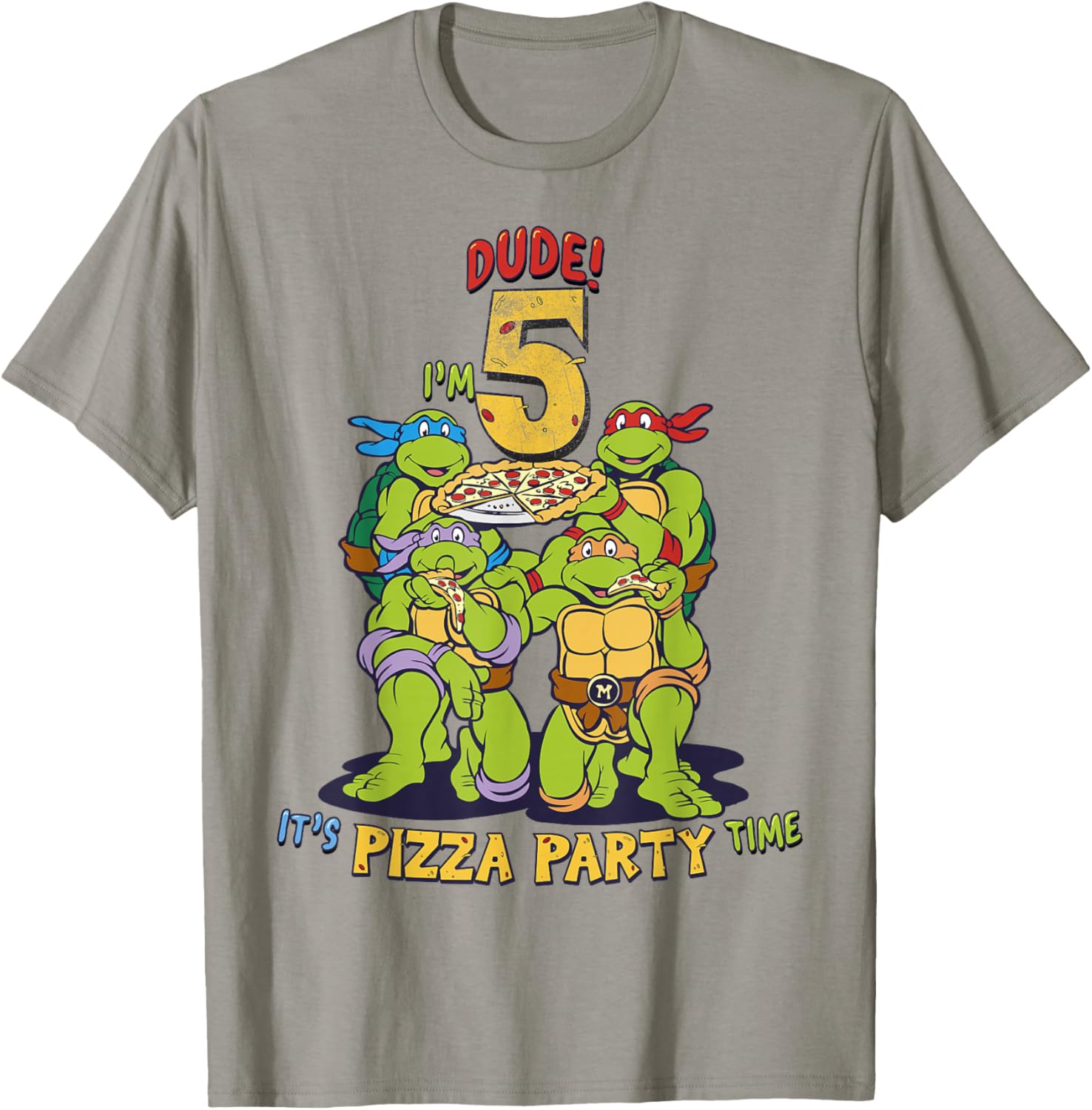 Teenage Mutant Ninja Turtles Pizza Party T-Shirt for Boys Age 5 - 10