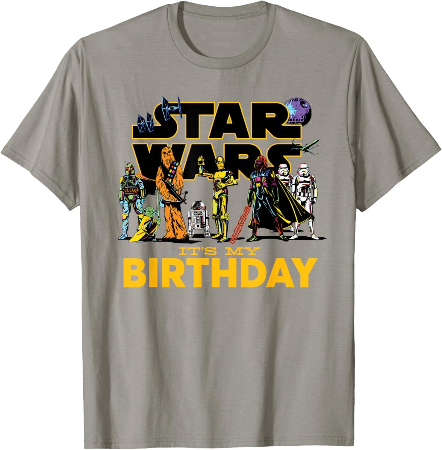 Star Wars Birthday T-Shirt for Kids Featuring Classic Characters Design - 23