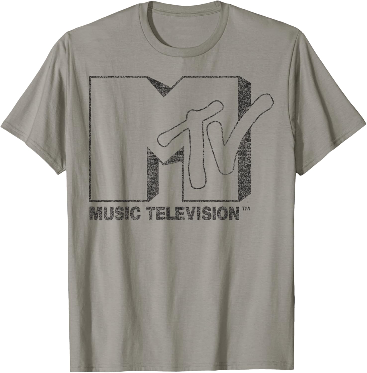 MTV Distressed Vintage Black and White Logo Graphic T-Shirt for Trendy Style - 9