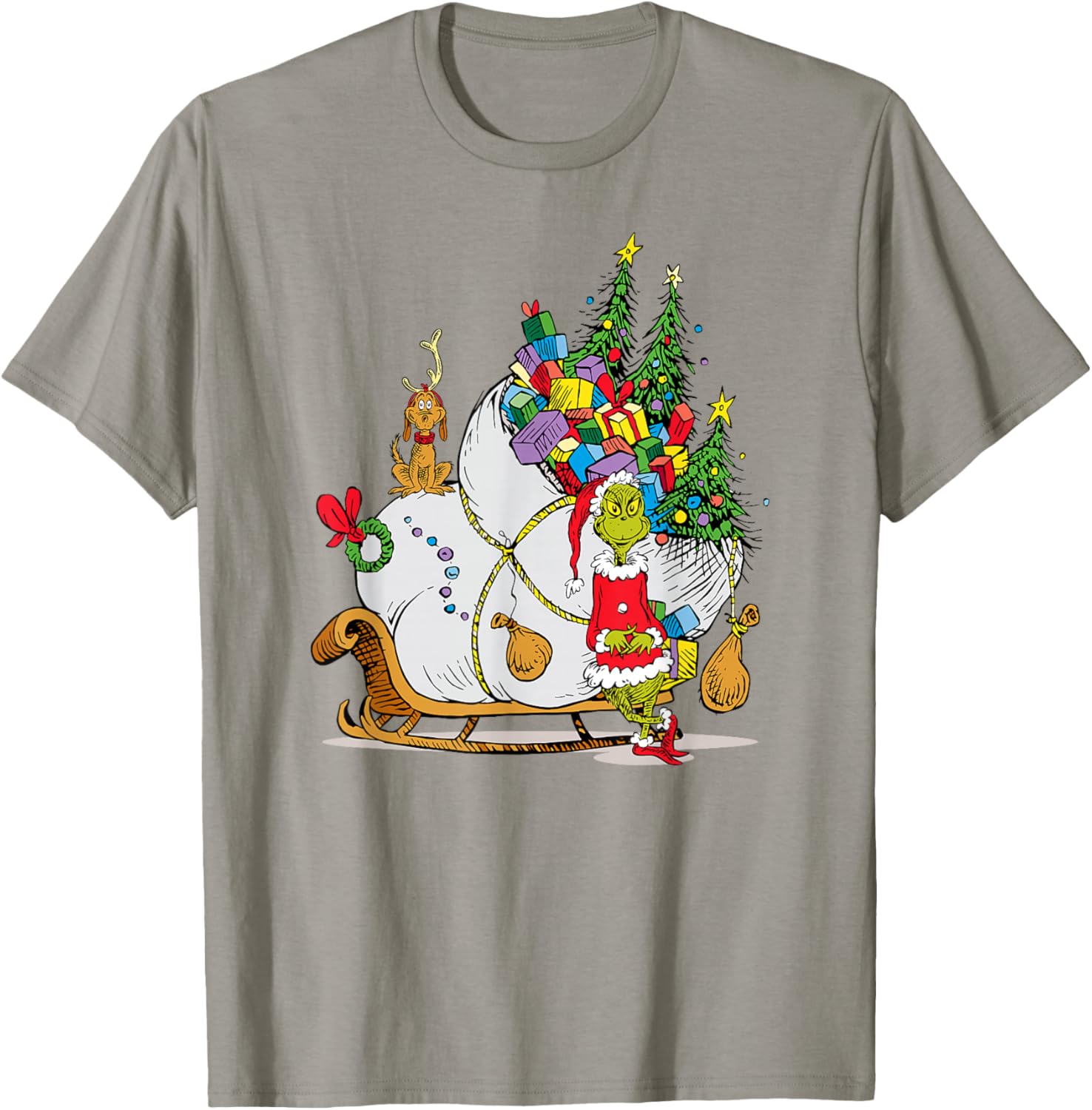 Dr. Seuss Grinch Sleigh T-Shirt - Fun Christmas Apparel for Everyone - 14