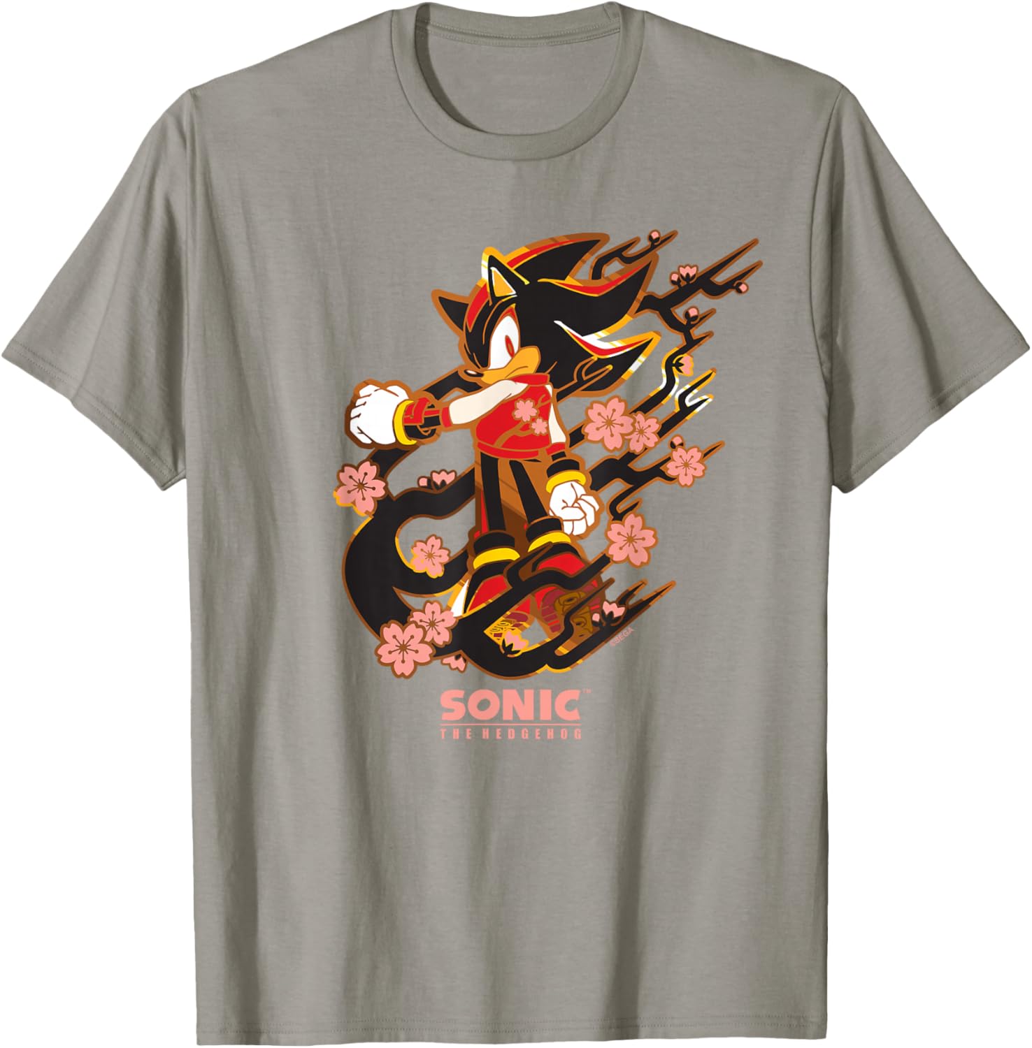 Sonic the Hedgehog Shadow T-Shirt with Cherry Blossoms Design - 8