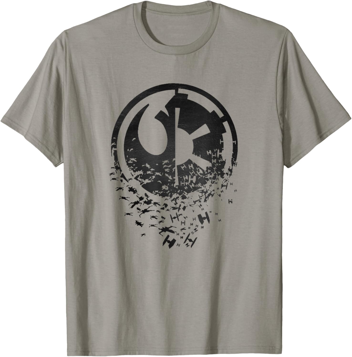 Star Wars Rebel Alliance versus Galactic Empire Split T-Shirt for Fans - 2