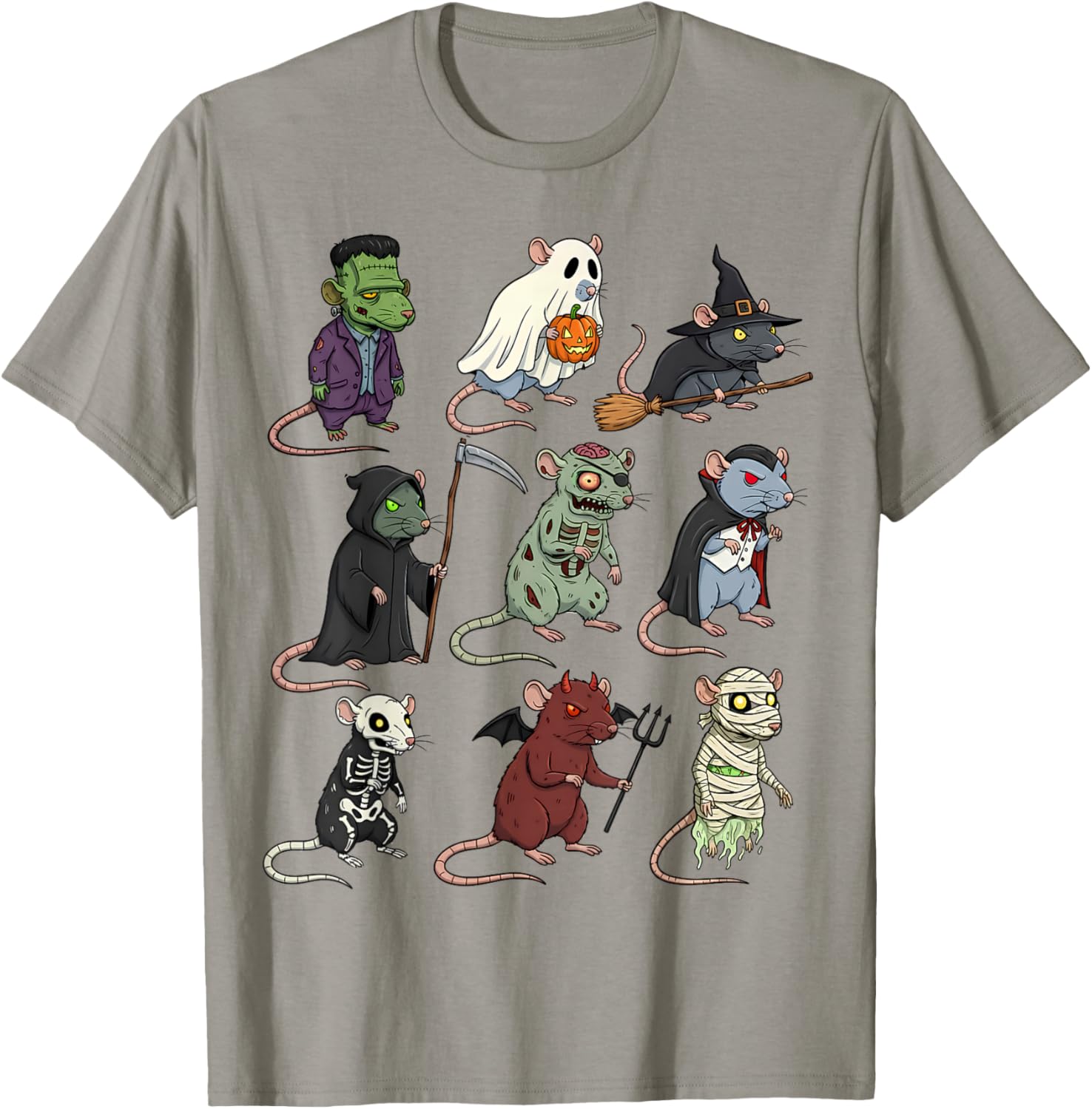 Spooky Witch Zombie Rat Halloween T-Shirt for Boys and Girls - 11