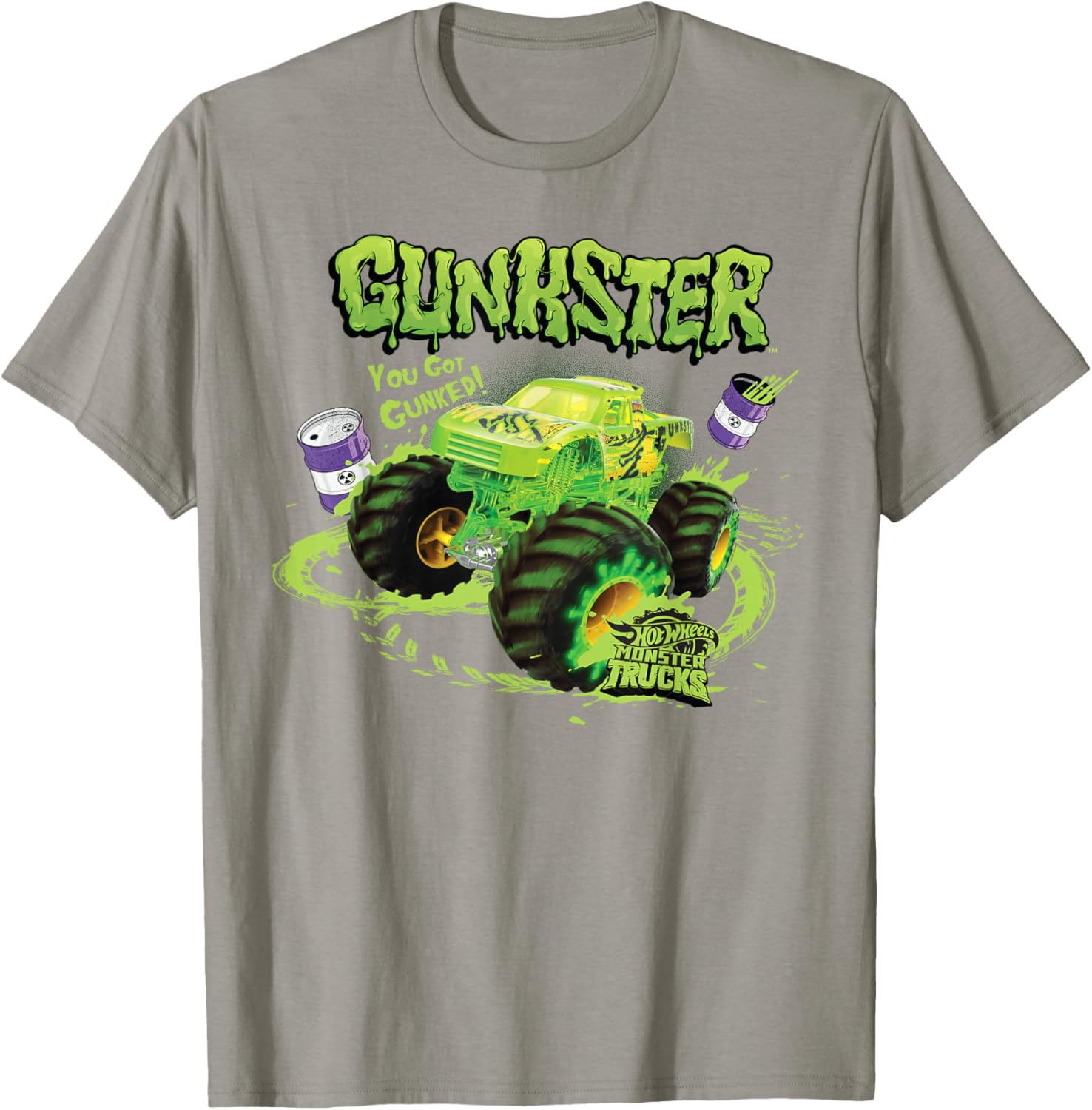 Hot Wheels Monster Trucks Gunkster T-Shirt for Kids Fun Racing Style - 9