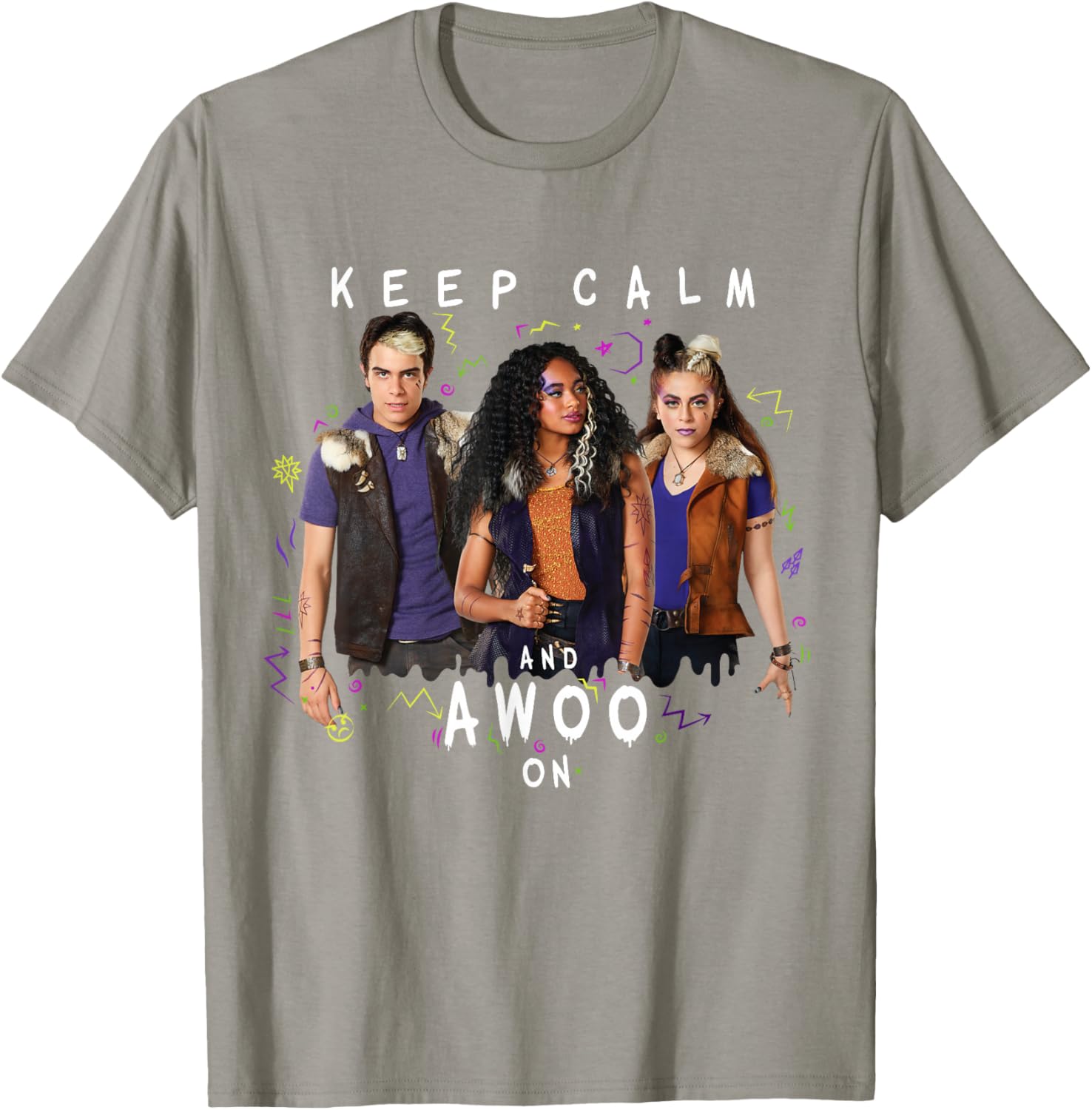 Disney Channel Zombies 2 Keep Calm and Awoo On Fun T-Shirt for Fans - 7