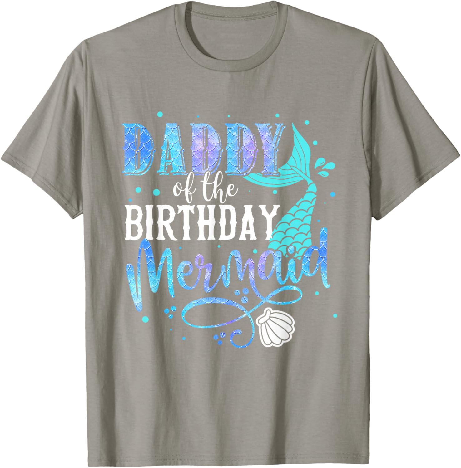Daddy of the Birthday Mermaid Family Matching Papa T-Shirt for Dads - 5