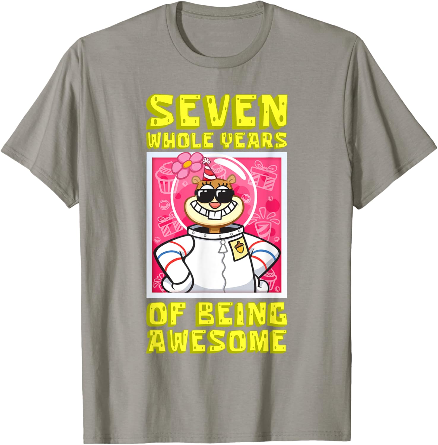 Mademark SpongeBob Sandy 7th Birthday Gift T-Shirt for Girls - 15