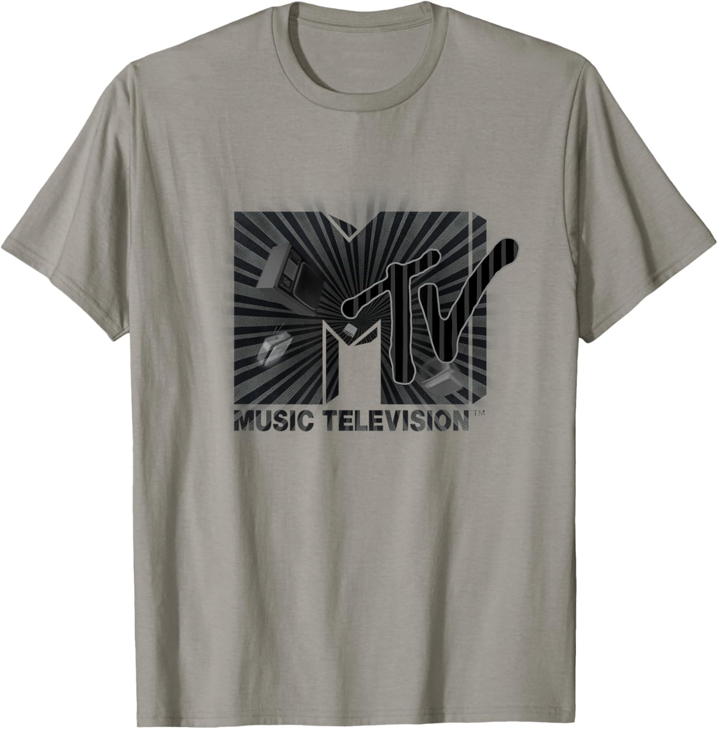 Mademark x MTV Vintage Logo T-Shirt with Old TV and Ham Radio Design - 8