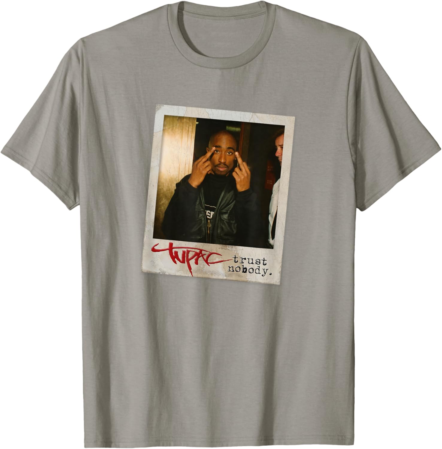 Tupac Shakur Trust Nobody Photo T-Shirt Unisex Short Sleeve Black Small - 6
