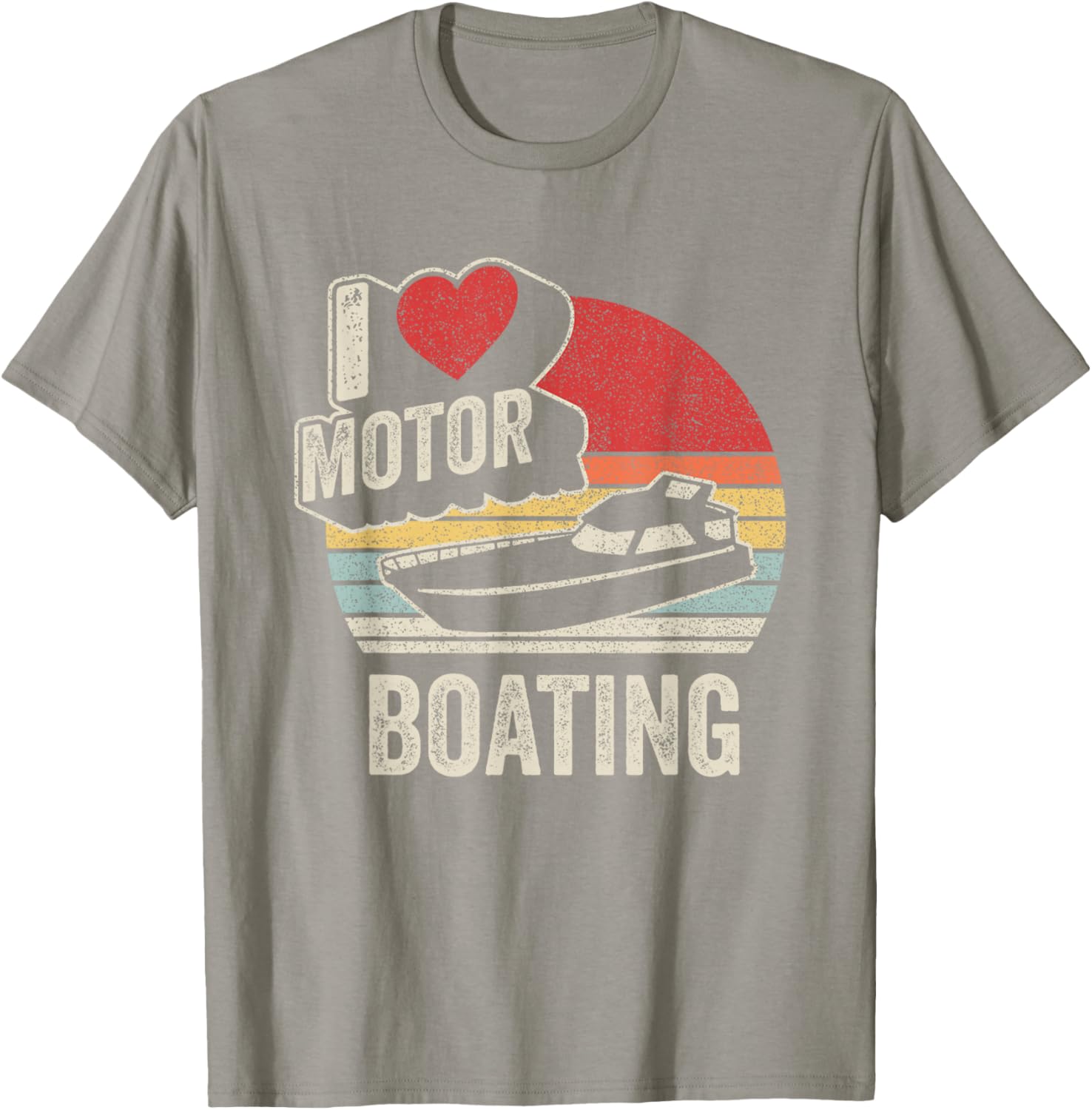 Vintage Retro I Love Motor Boating Funny T-Shirt for Boaters and Enthusiasts - 9