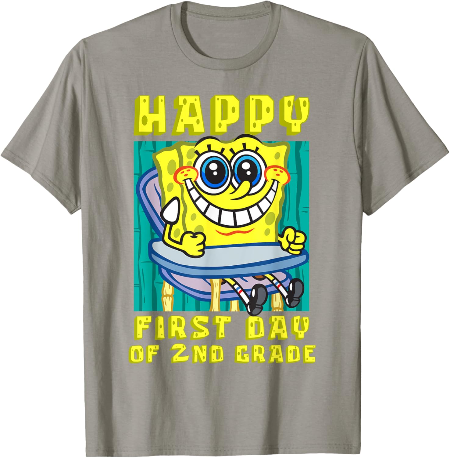 SpongeBob Happy 2nd Grade T-Shirt for Kids - Fun Back to School Clothing - 1