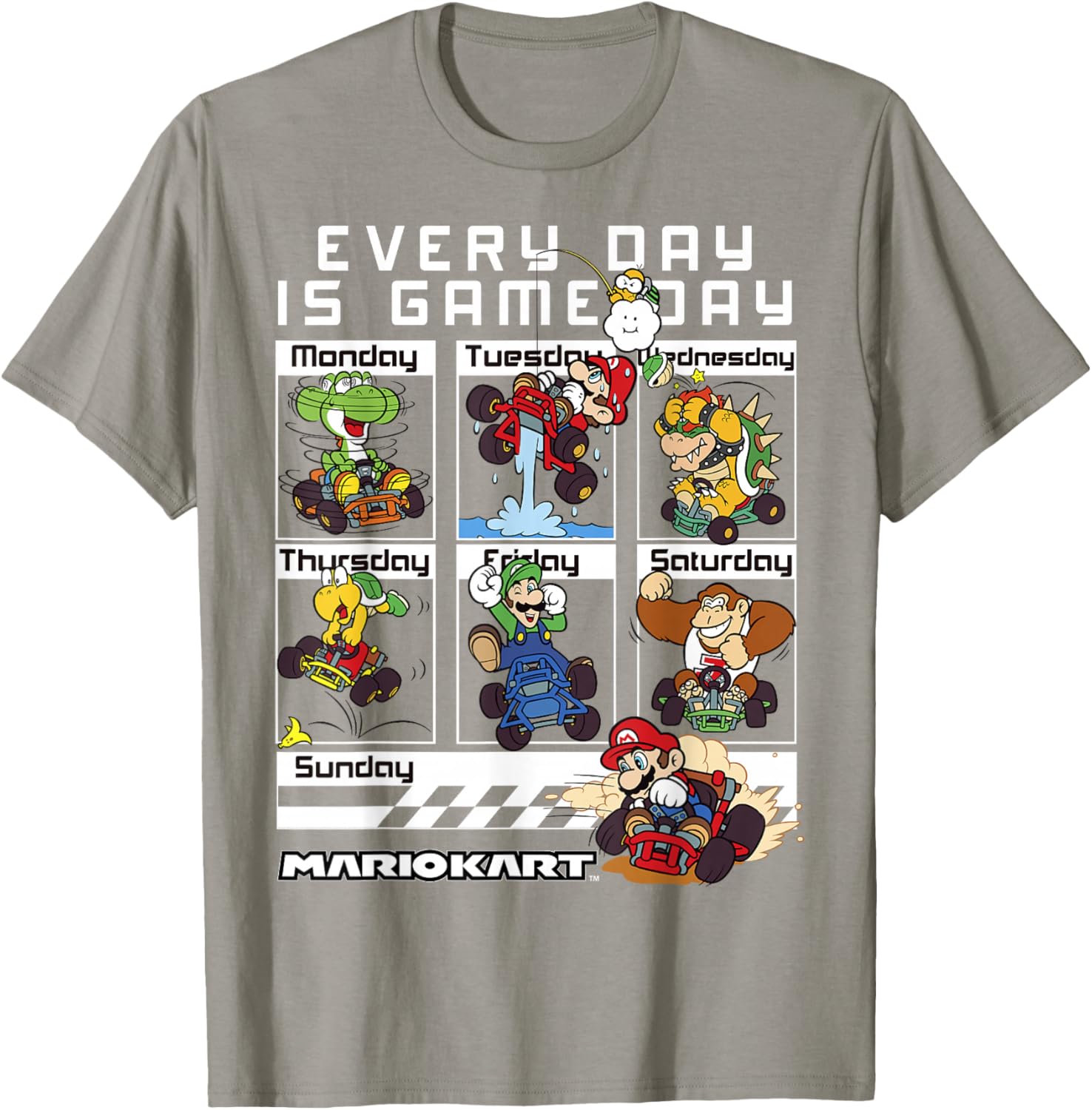 Mario Kart Everyday Is Game Day Graphic T-Shirt for Gamers and Fans - 9