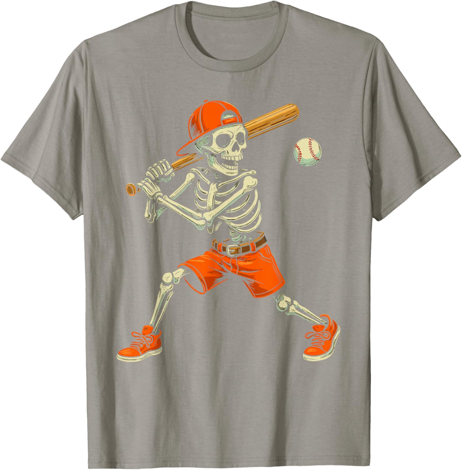 Funny Skeleton Baseball Halloween Costume T-Shirt for Kids and Men - 17