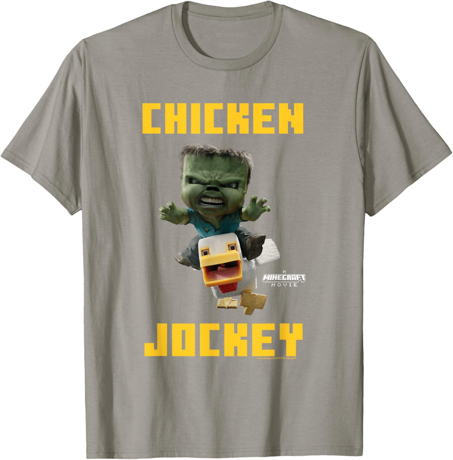 Minecraft Chicken Jockey Baby Zombie Logo T-Shirt for Gamers - 8