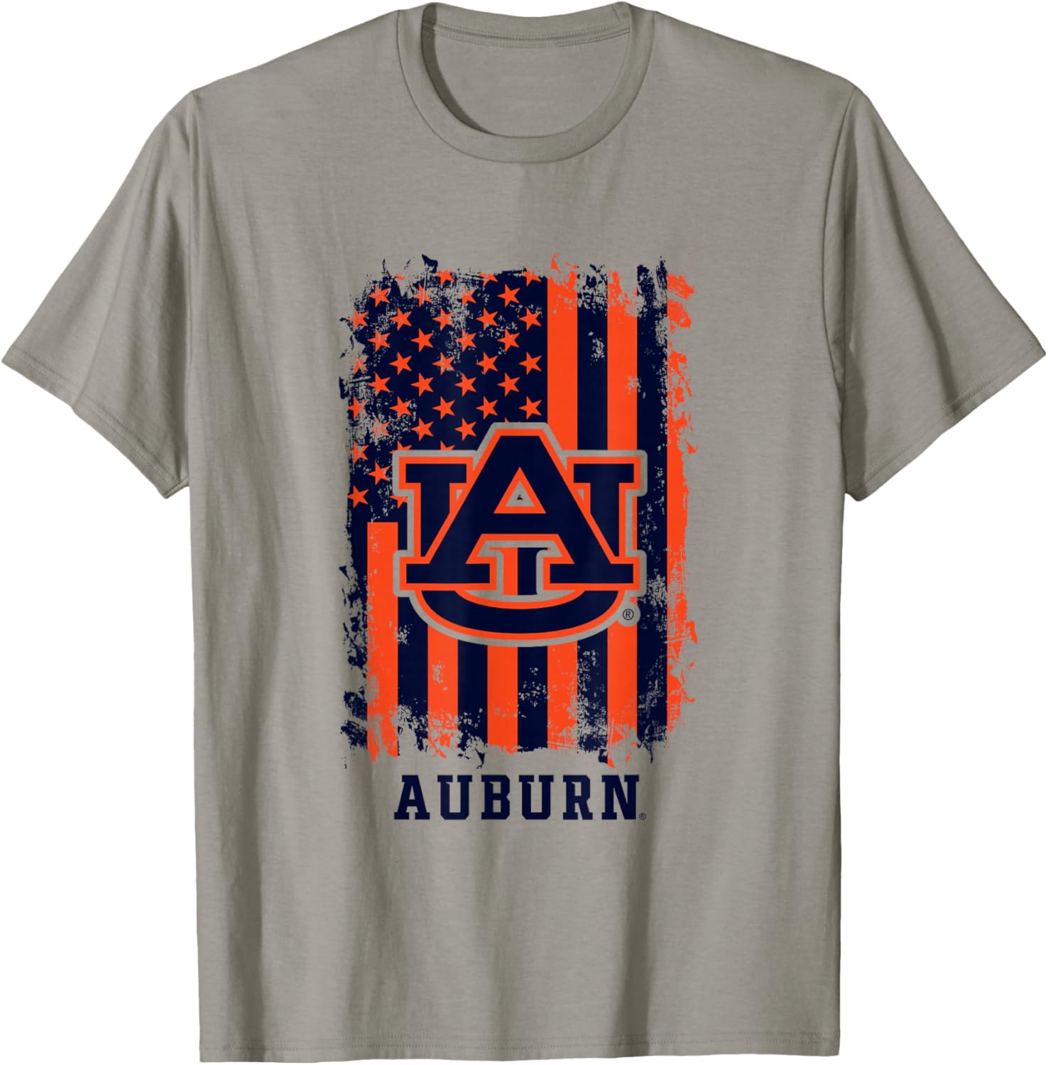 Auburn Tigers Retro American Flag T-Shirt for Sports Fans - 2