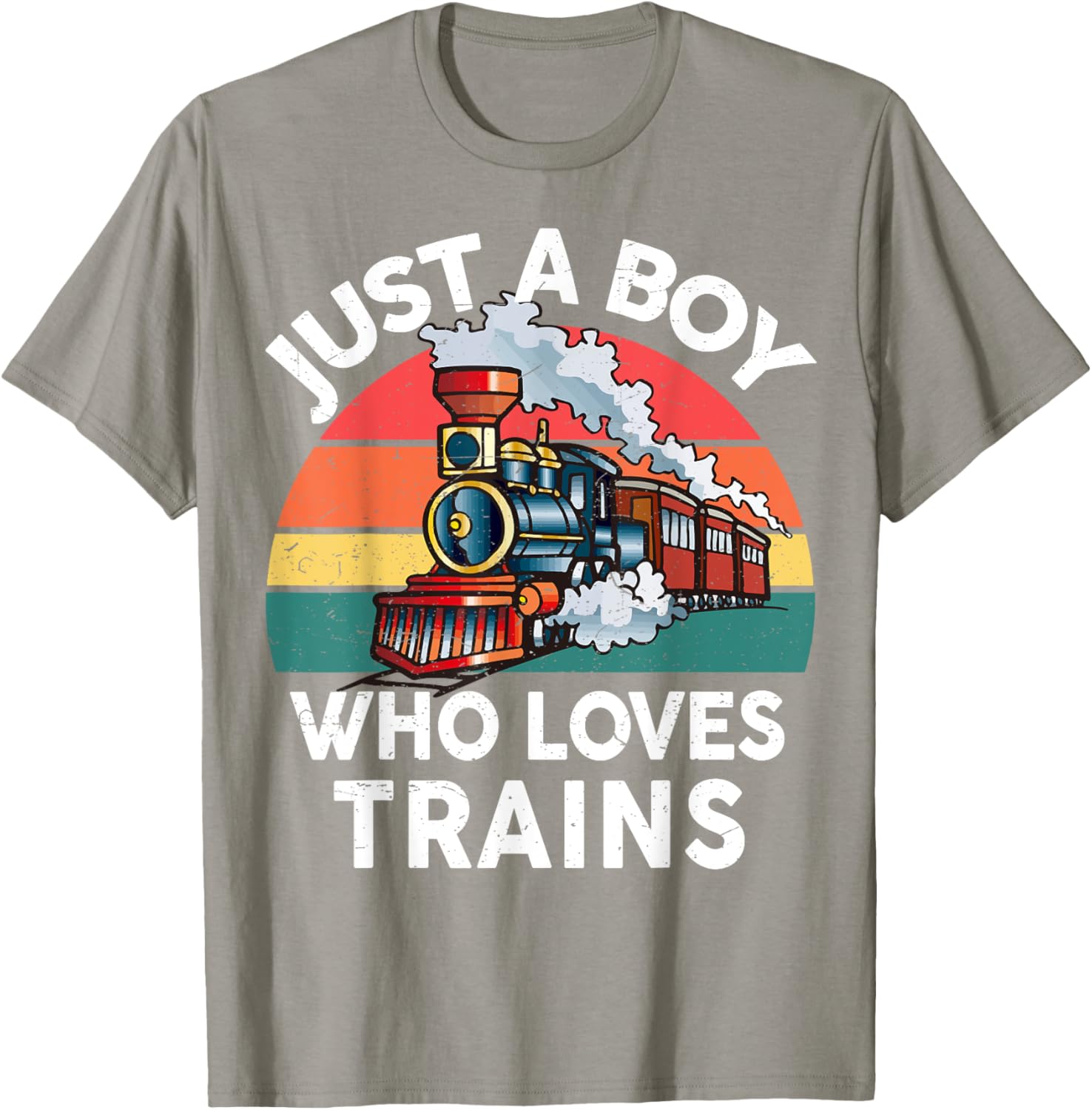 Funny Kids Train Lover T-Shirt Just A Boy Who Loves Trains Graphic Tee - 18