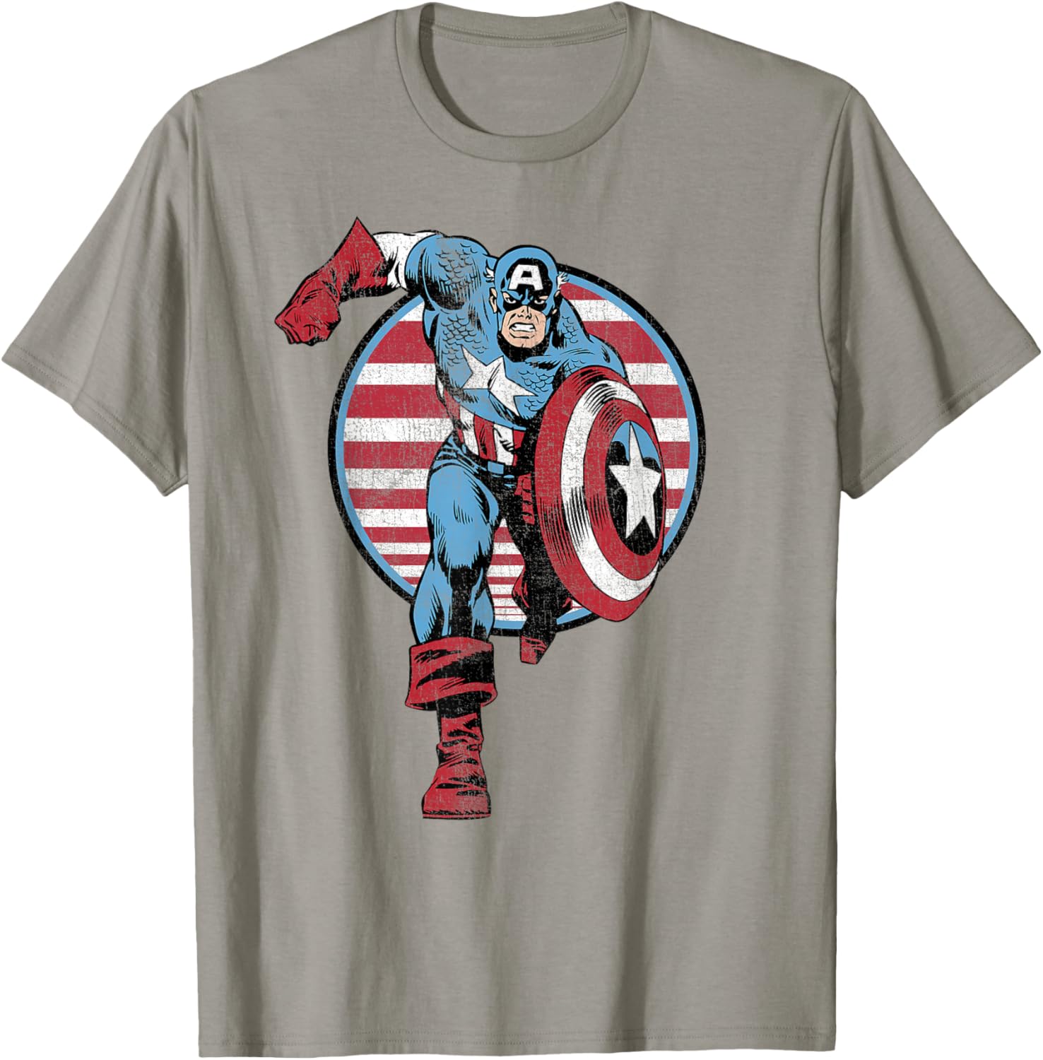 Vintage Captain America Retro Comic Circle T-Shirt for Fans - 9