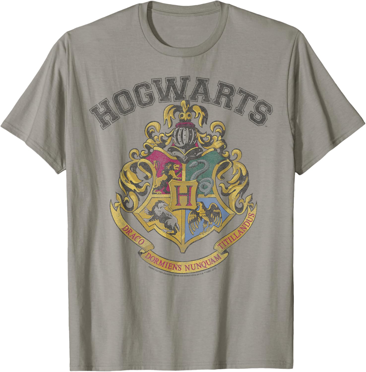 Harry Potter Hogwarts Vintage Crest Short Sleeve T-Shirt for Fans - 2