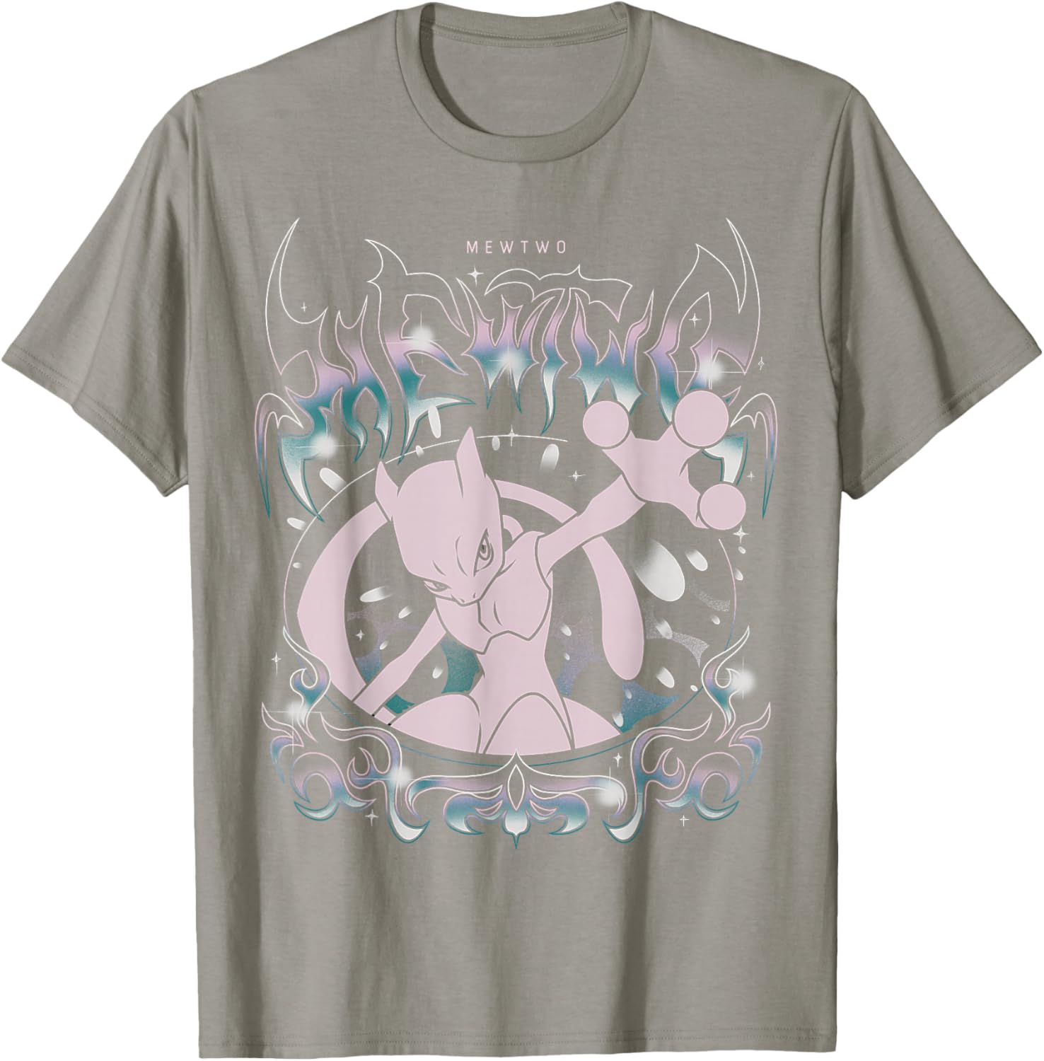 Mewtwo Grunge Oversized T-Shirt for Pokémon Fans - Stylish & Comfy Apparel - 4