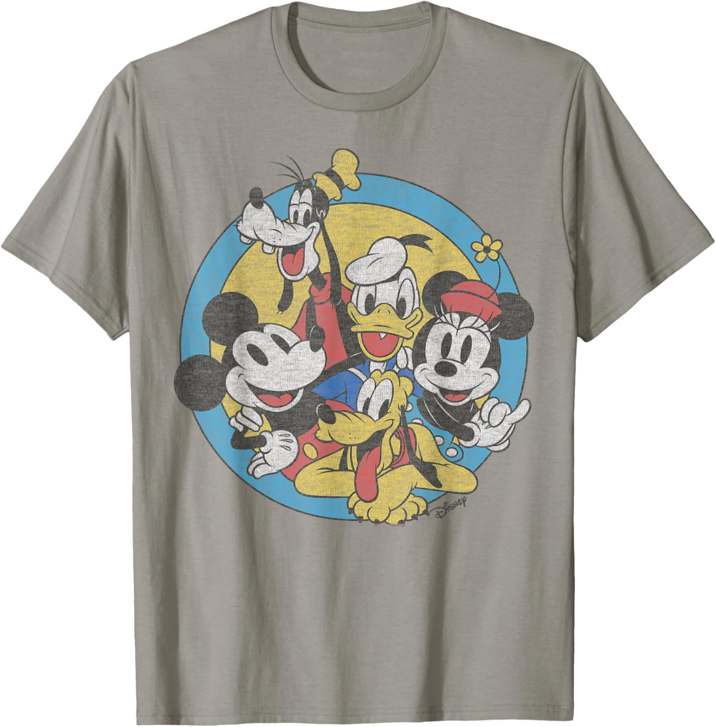 Disney Mickey And Friends Retro T-Shirt Classic Group Shot Apparel - 7