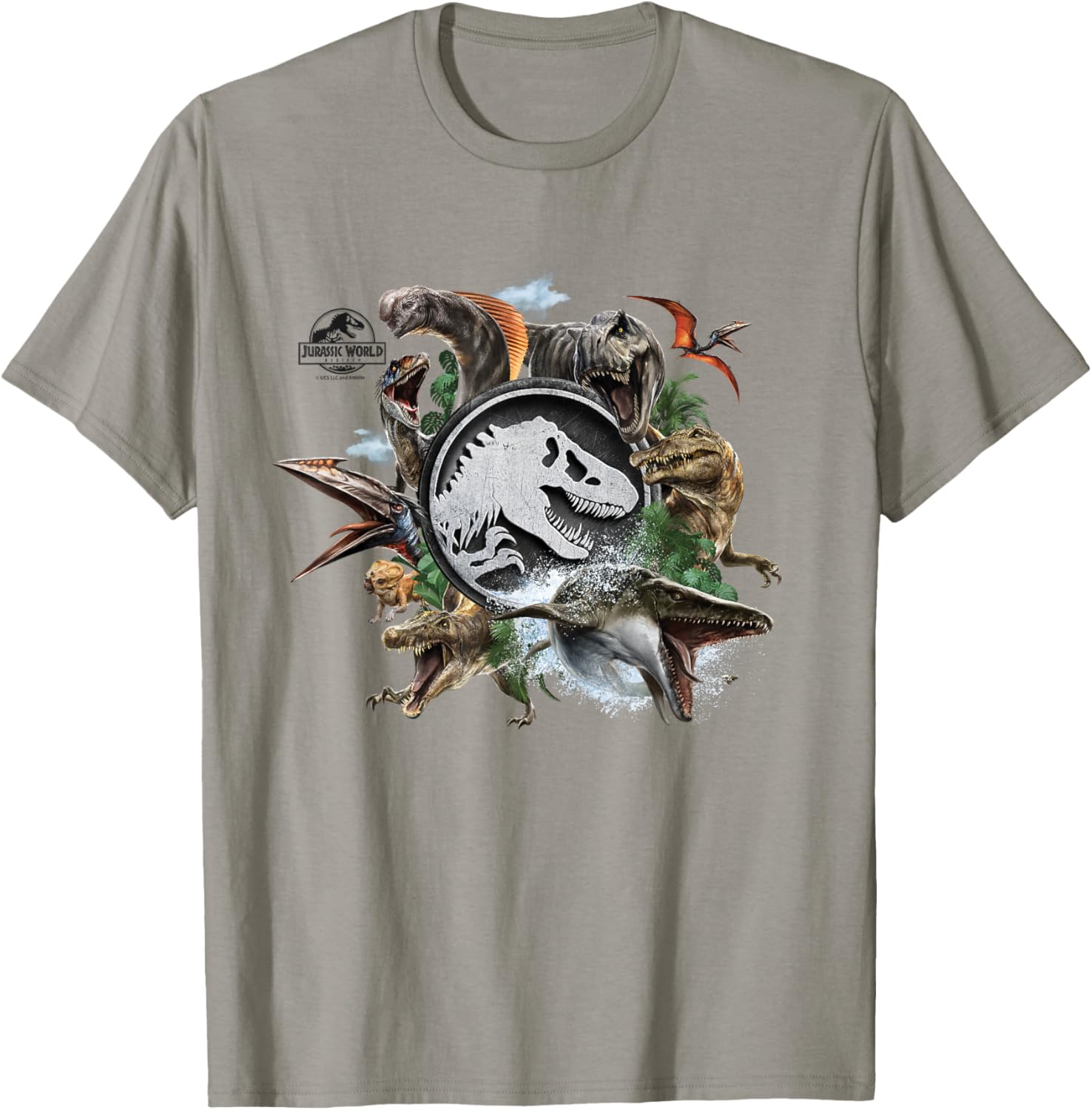 Jurassic World Rebirth Circle Logo Dinosaur T-Shirt for Fans and Collectors - 7