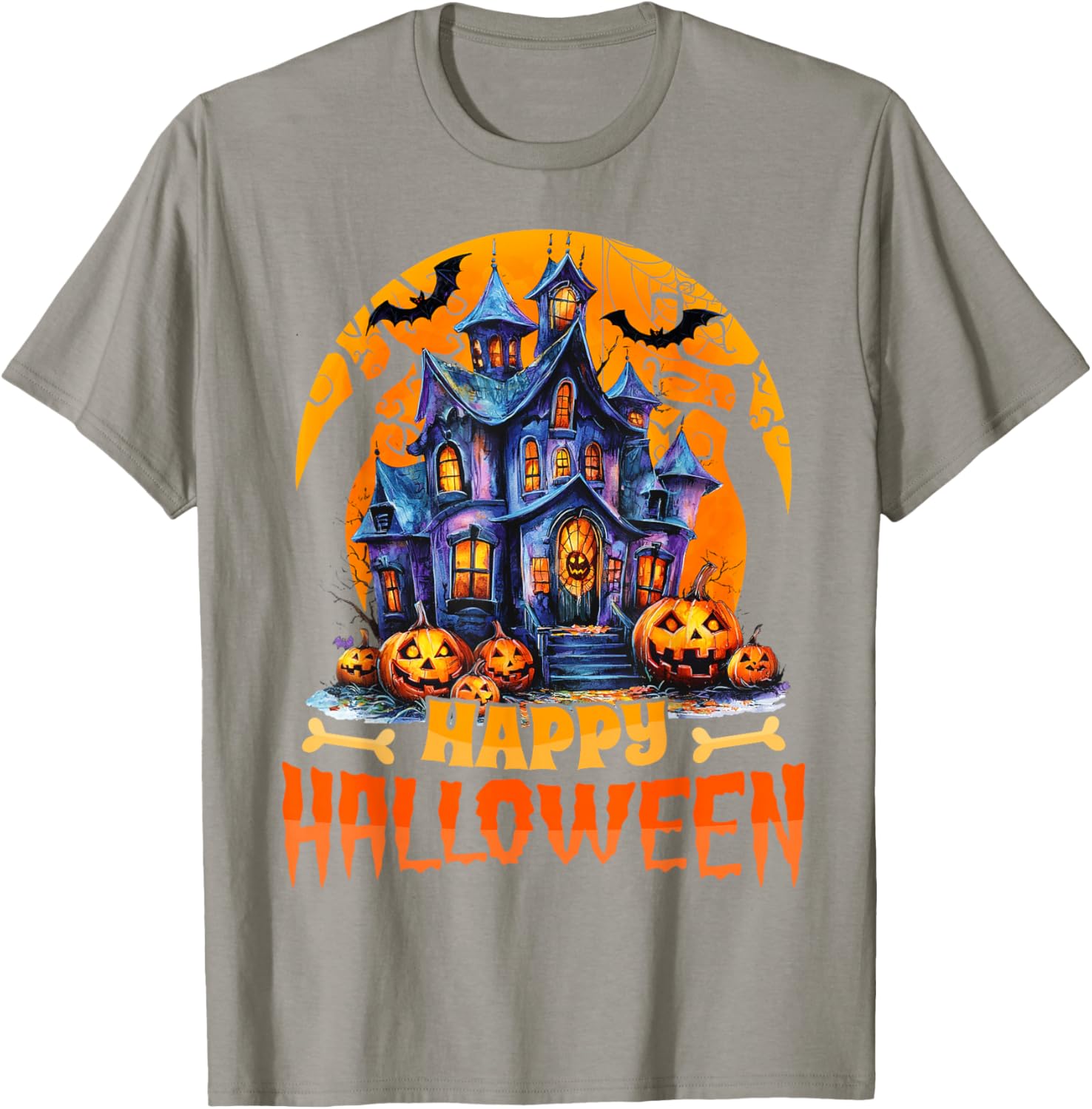 Happy Halloween Haunted House T-Shirt for Men and Women Costume Fun - 7