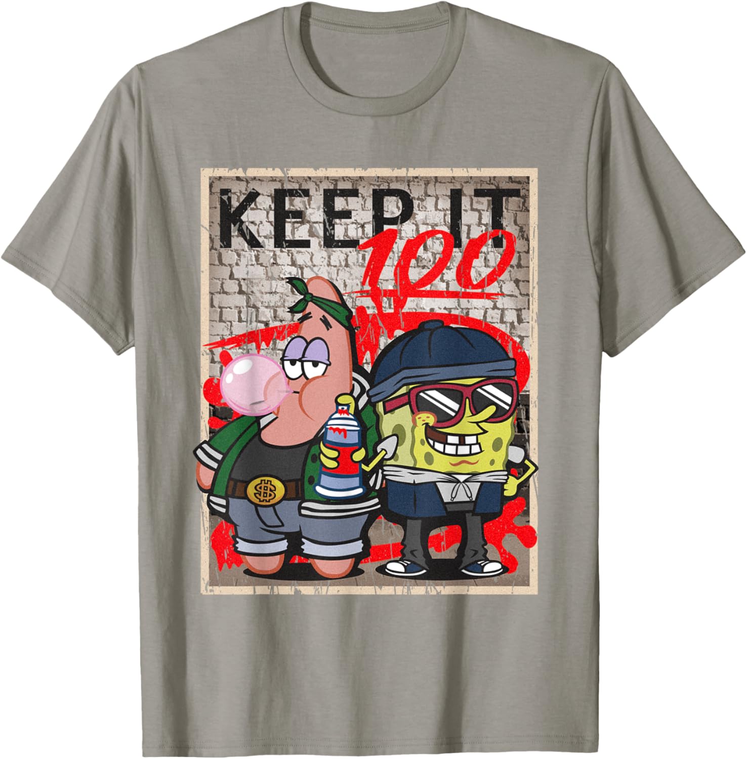 Mademark x SpongeBob SquarePants Hip Hop Graffiti T-Shirt for Fans - 12