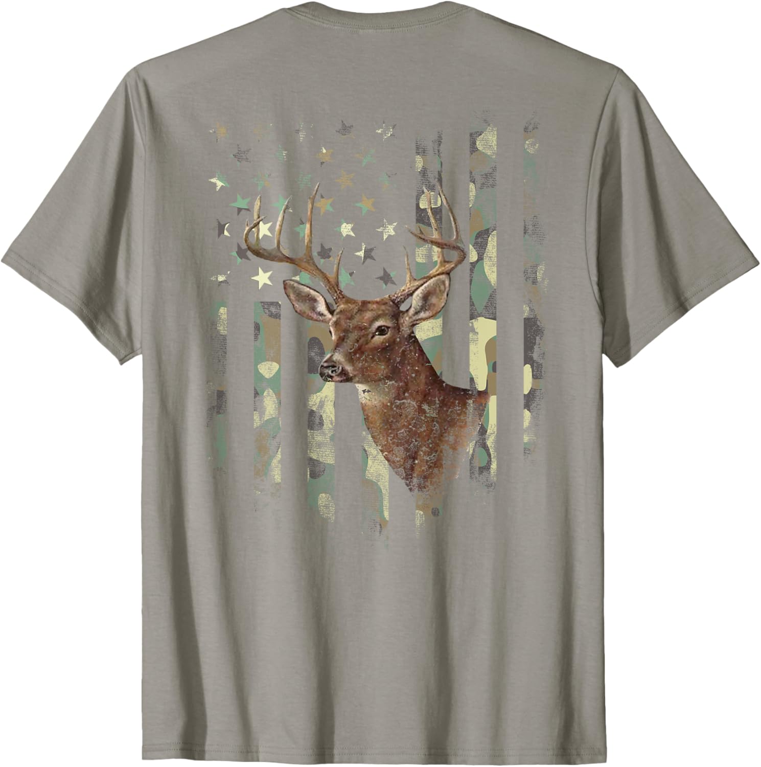 American Flag Deer Hunting Camo T-Shirt for Men, Women, and Kids - 24
