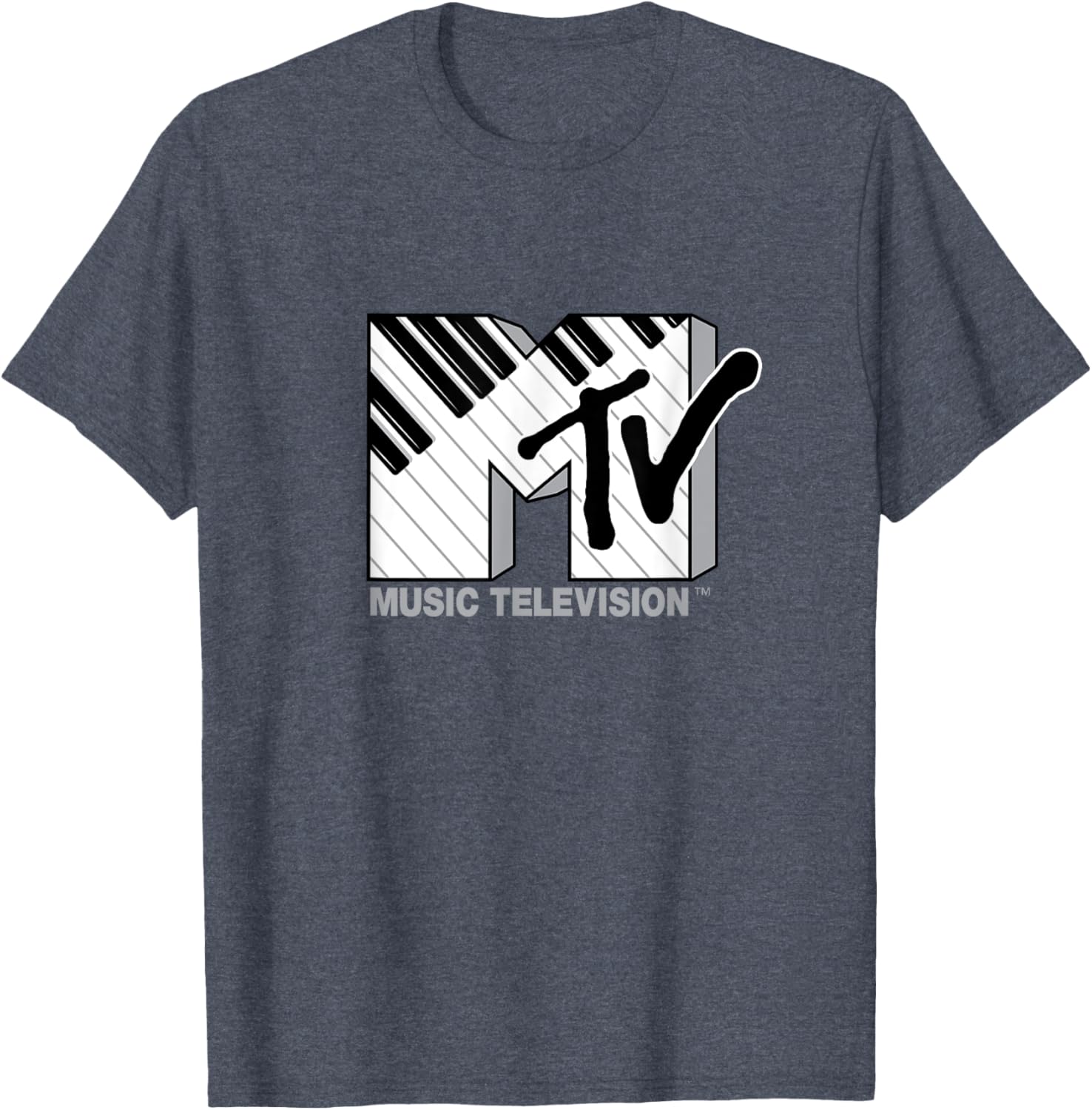Mademark x MTV Official Logo T-Shirt with Black and White Piano Keys - 15