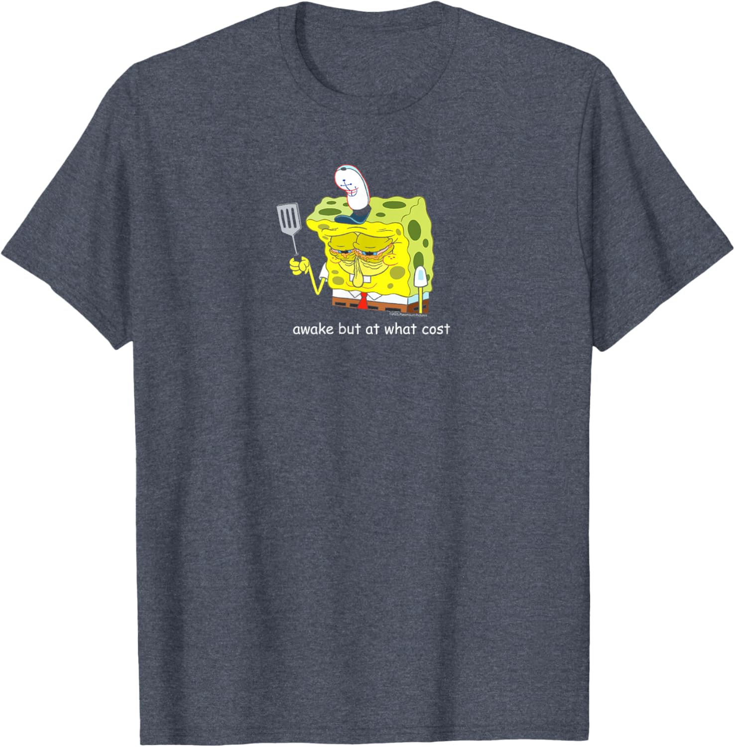SpongeBob SquarePants Meme T-Shirt Awake But At What Cost Fun Apparel - 5
