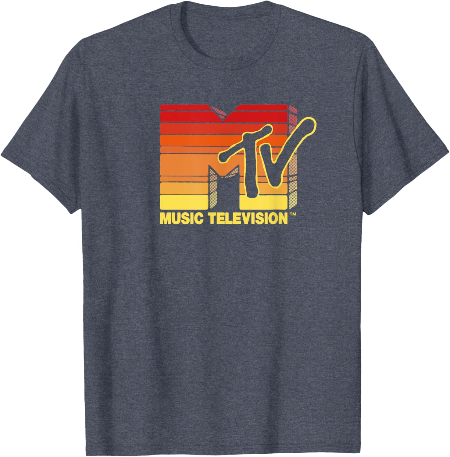 Mademark x MTV Vintage Sun Stripes Logo T-Shirt for Trendy Style - 1