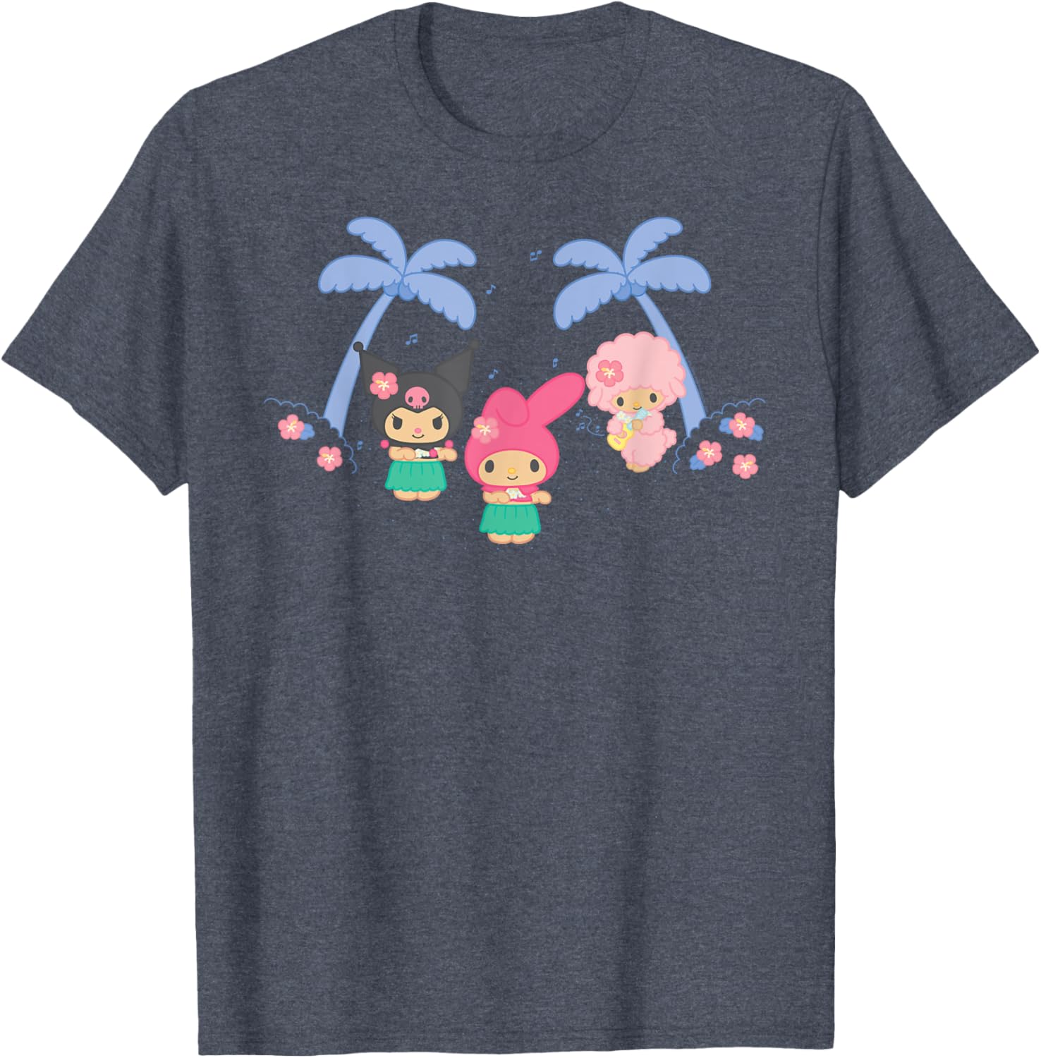 My Melody and Kuromi Tropical Hula T-Shirt for Fun Summer Style - 20