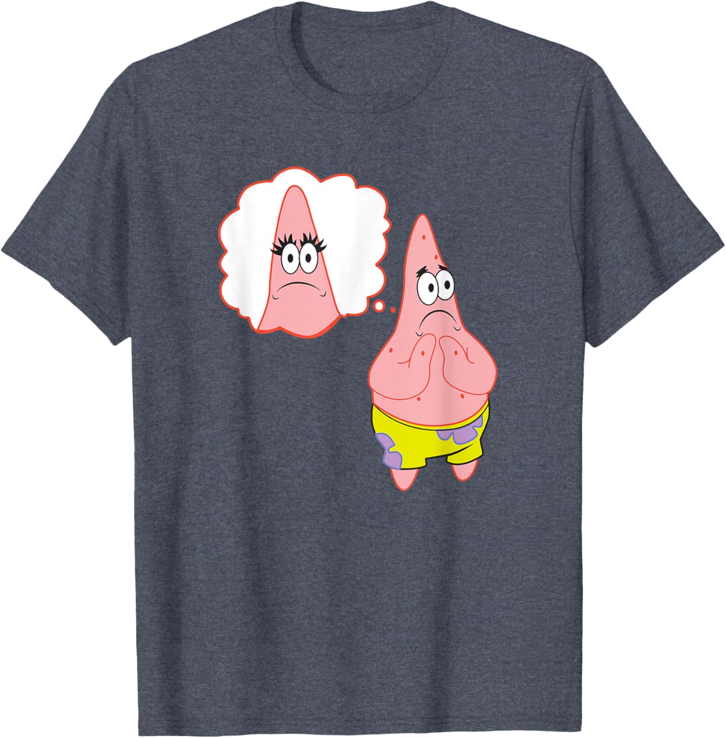 Mademark SpongeBob Patrick Star Introspection T-Shirt for Fun Style - 2