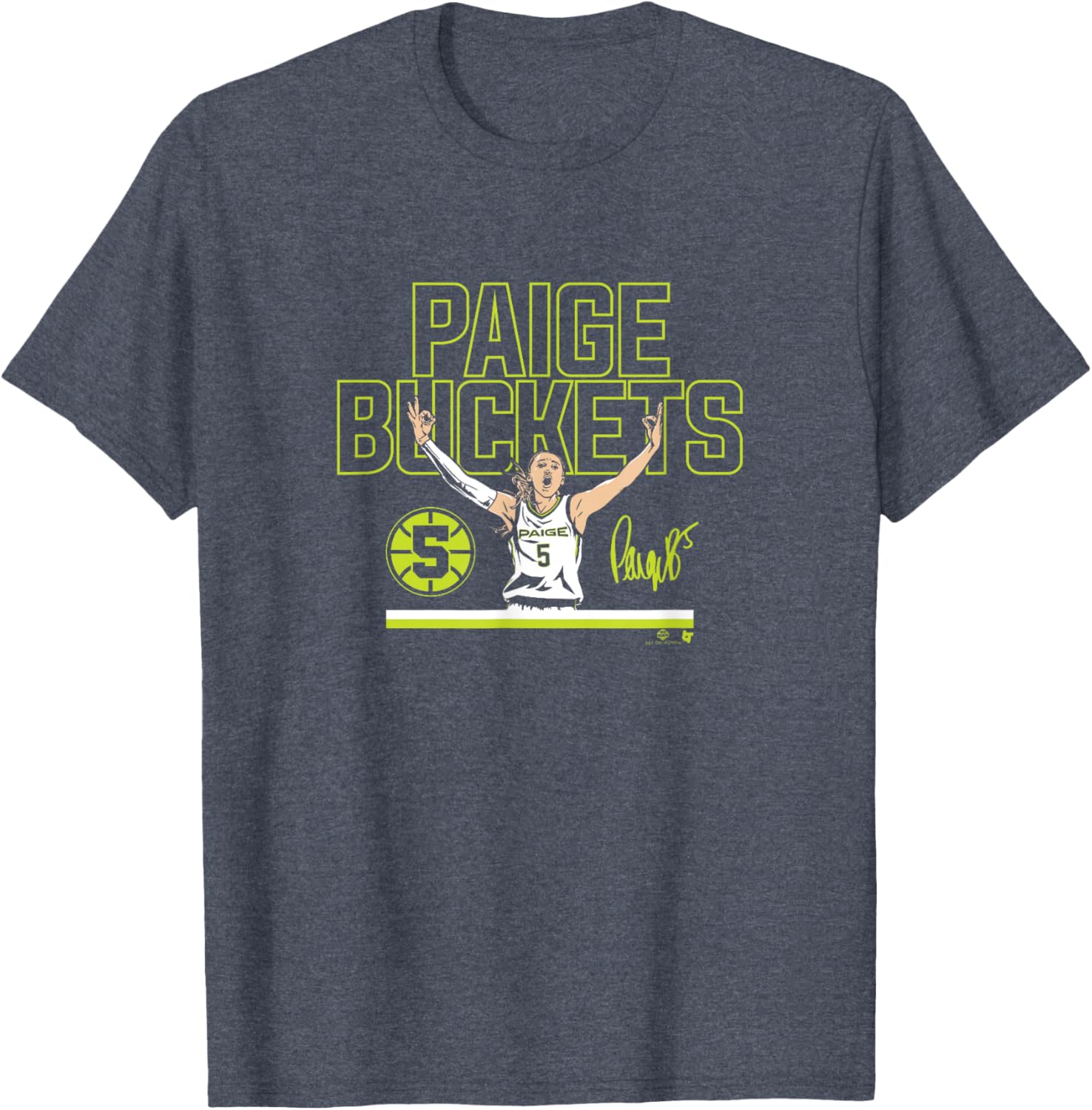 Paige Bueckers Buckets Stripe Navy Dallas Basketball T-Shirt for Fans - 1