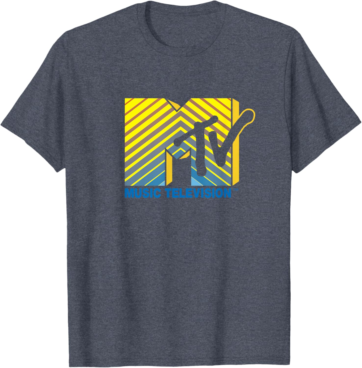 Mademark x MTV Official Logo T-Shirt Blue to Yellow Stylish Design - 11