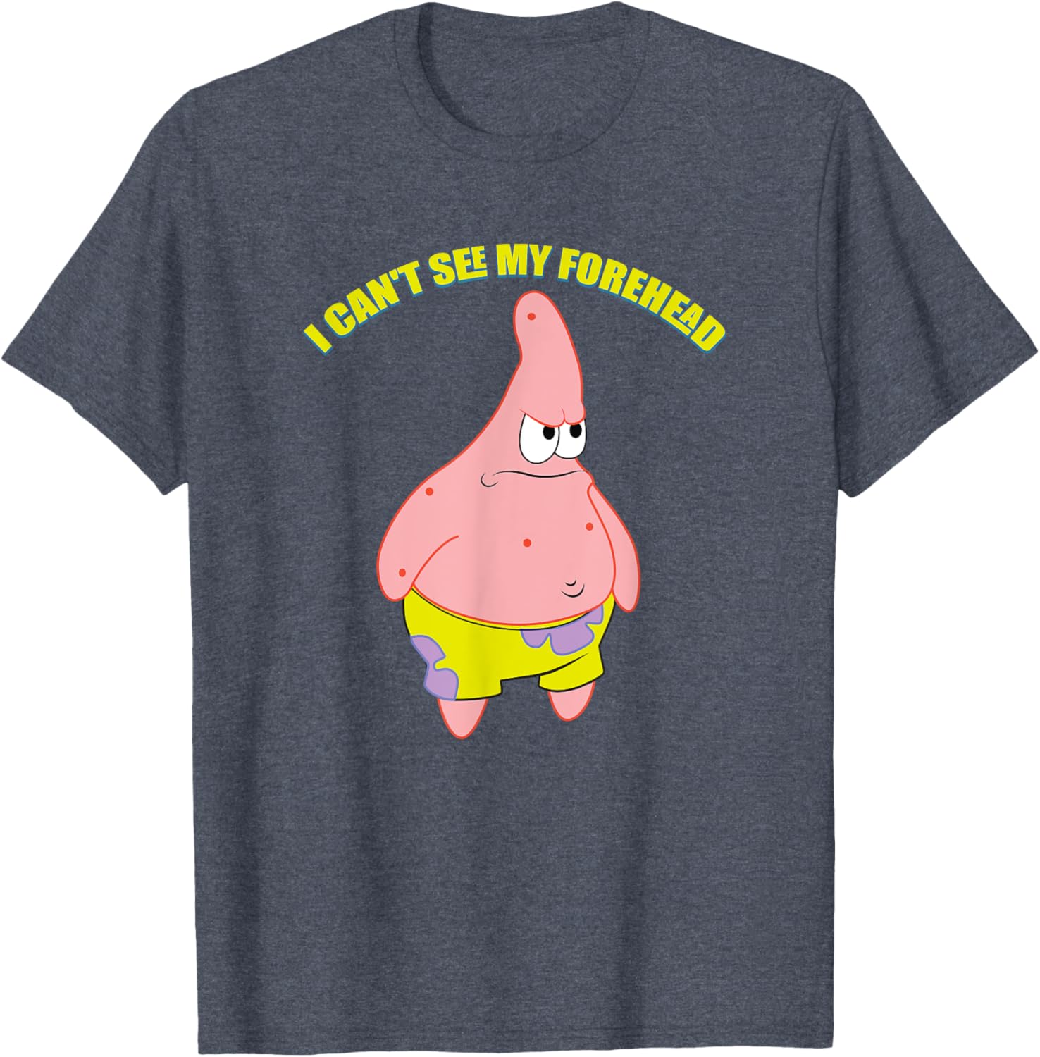 Mademark Patrick Star T-Shirt - Funny I Can't See My Forehead Design - 17