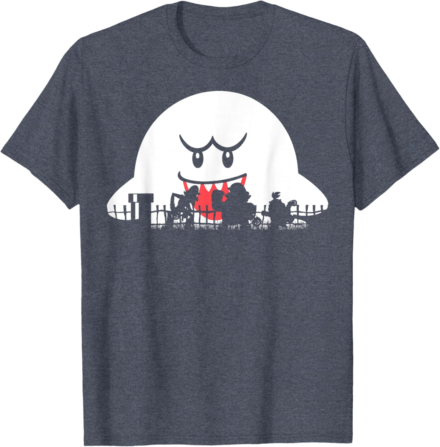 Super Mario Boo Halloween Silhouette T-Shirt for Fun Trick or Treats - 3