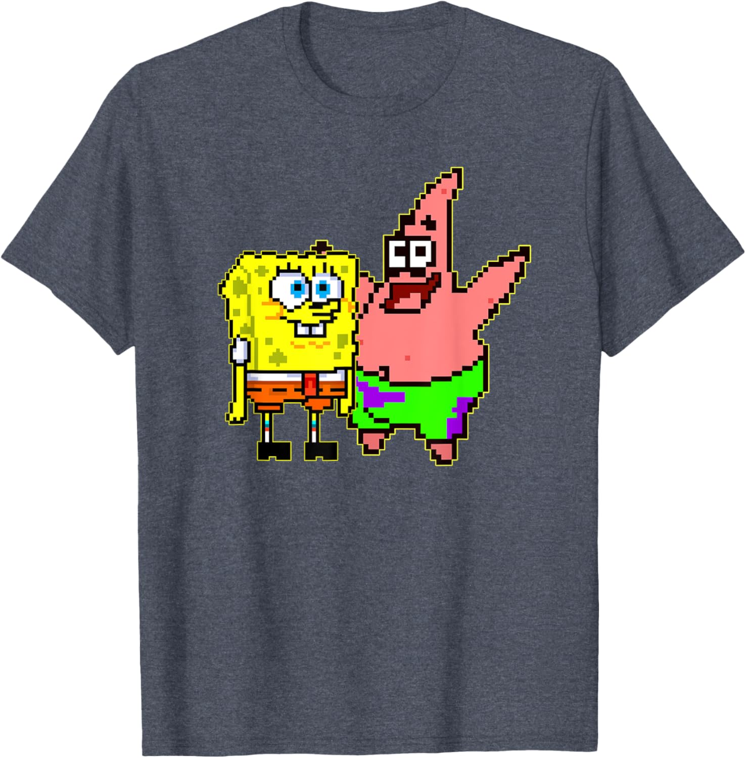 Mademark SpongeBob and Patrick Pixel Art T-Shirt for Fun Fashion Lovers - 3