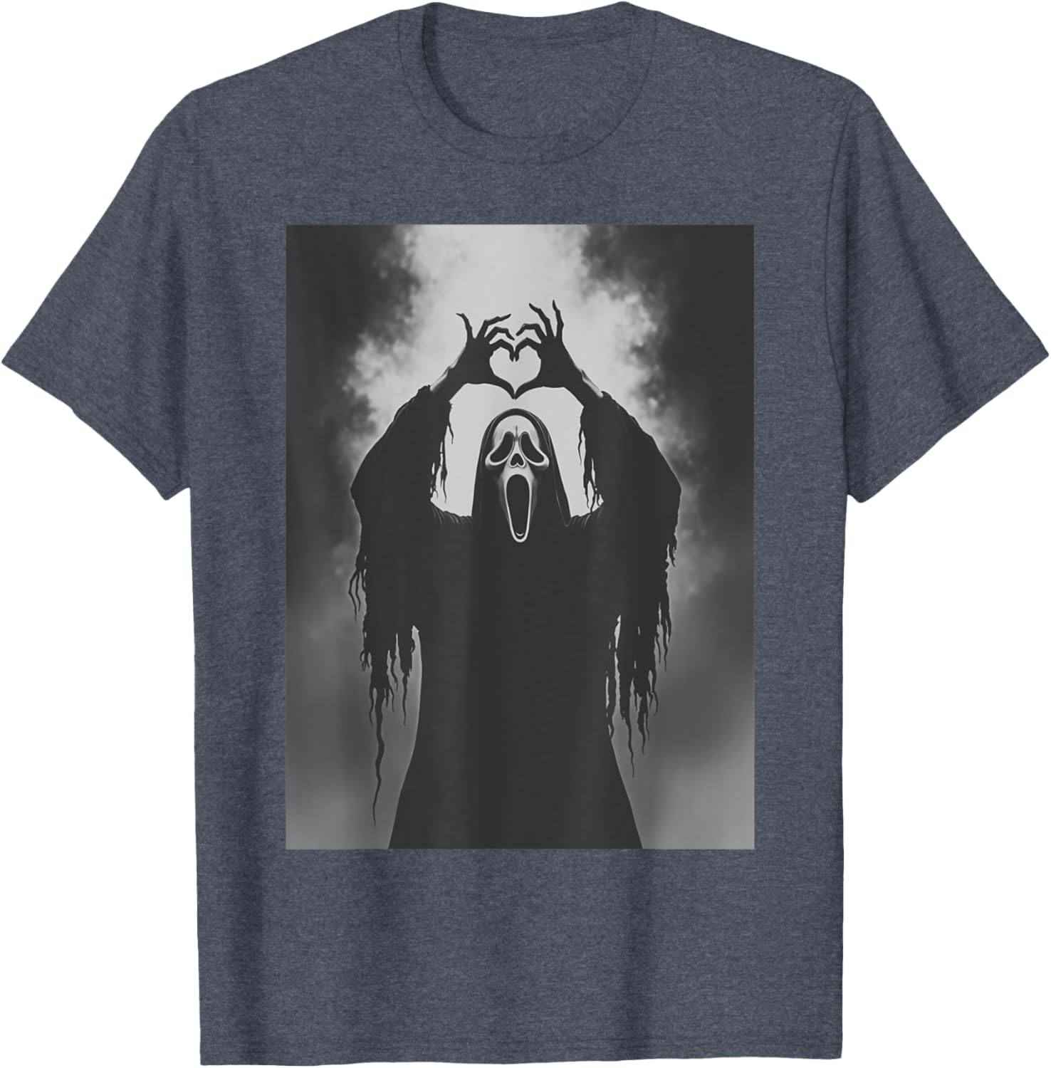 Funny Ghost Hand Heart Sign Halloween T-Shirt for Spooky Costume Fun - 1