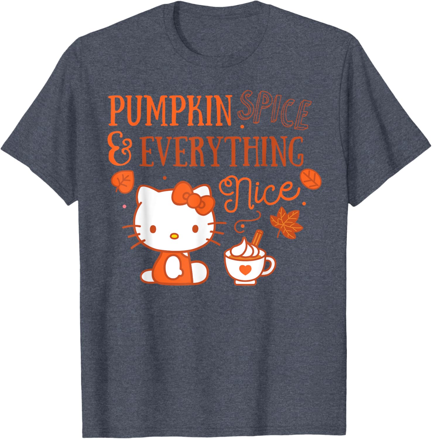 Cute Hello Kitty Pumpkin Spice T-Shirt Perfect for Fall Fashion - 7