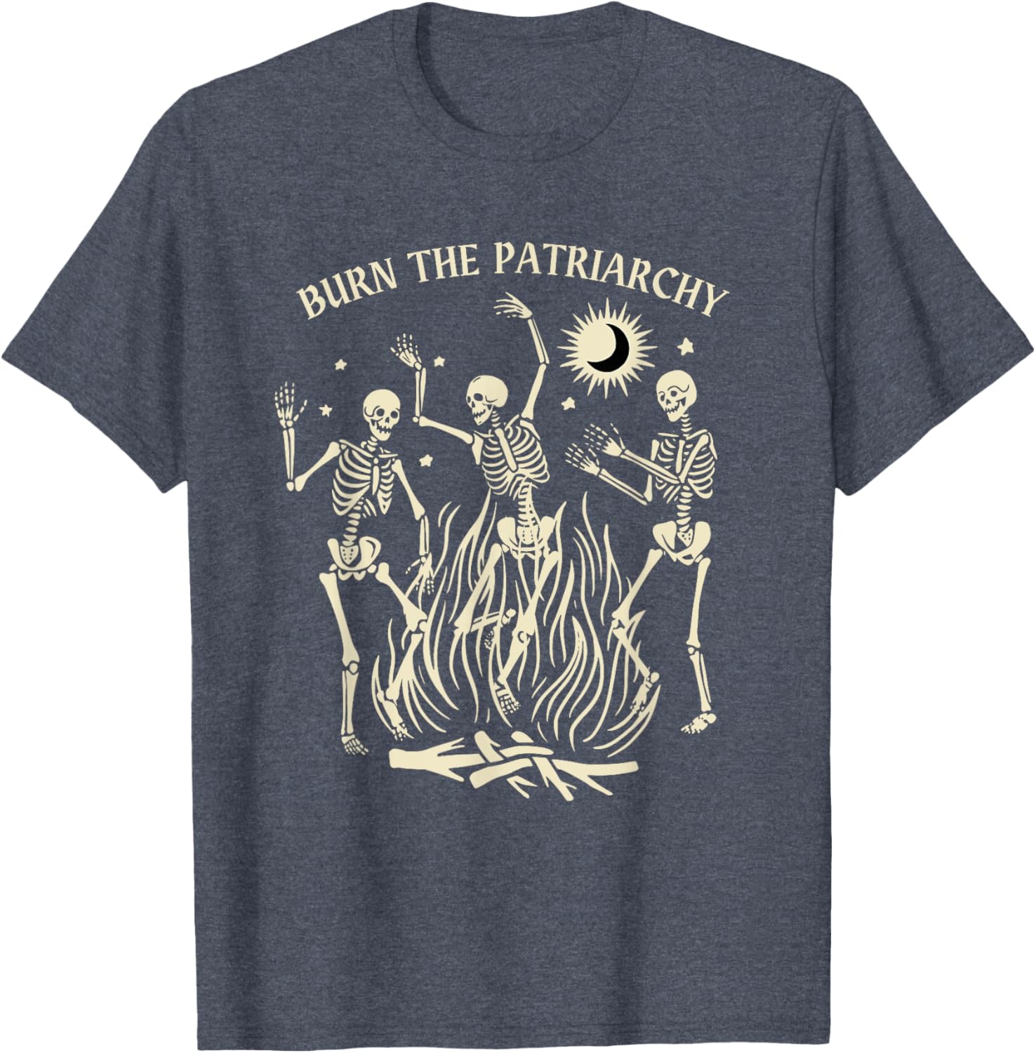 Funny Feminist Halloween T-Shirt Burn The Patriarchy Black Tee for Women - 15