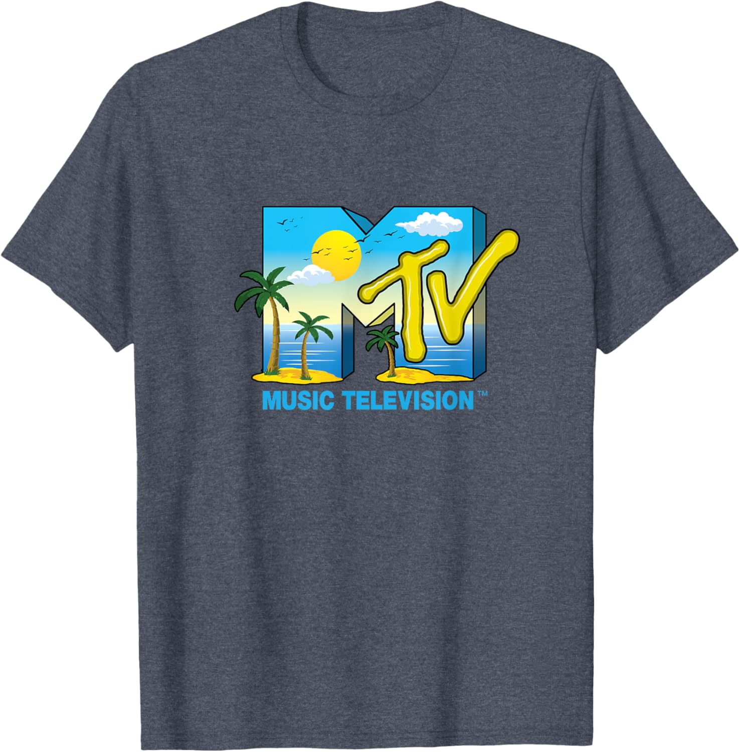 Mademark x MTV Official Logo T-Shirt with Palm Trees and Beach Vibes - 20