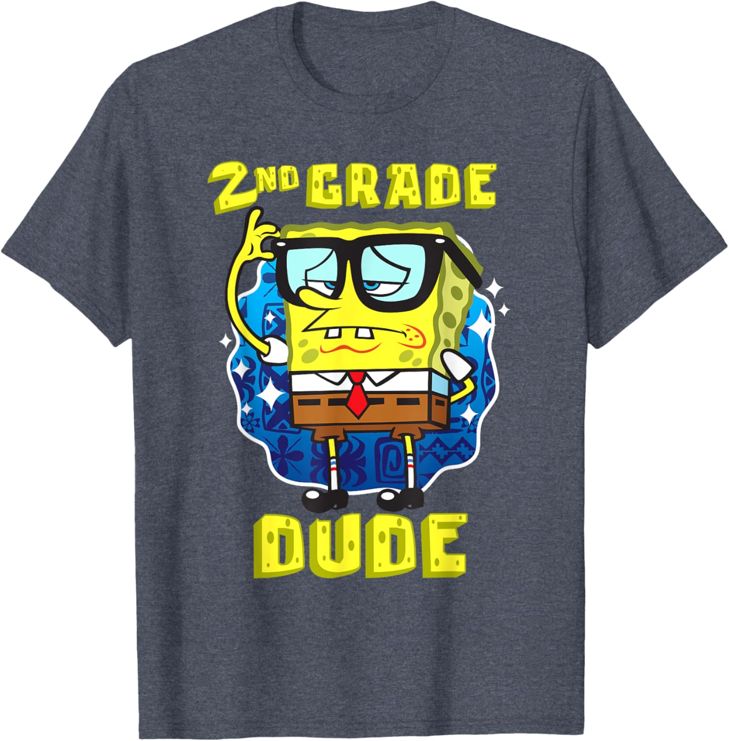 Mademark SpongeBob SquarePants 2nd Grader Dude Glasses T-Shirt for Kids - 3