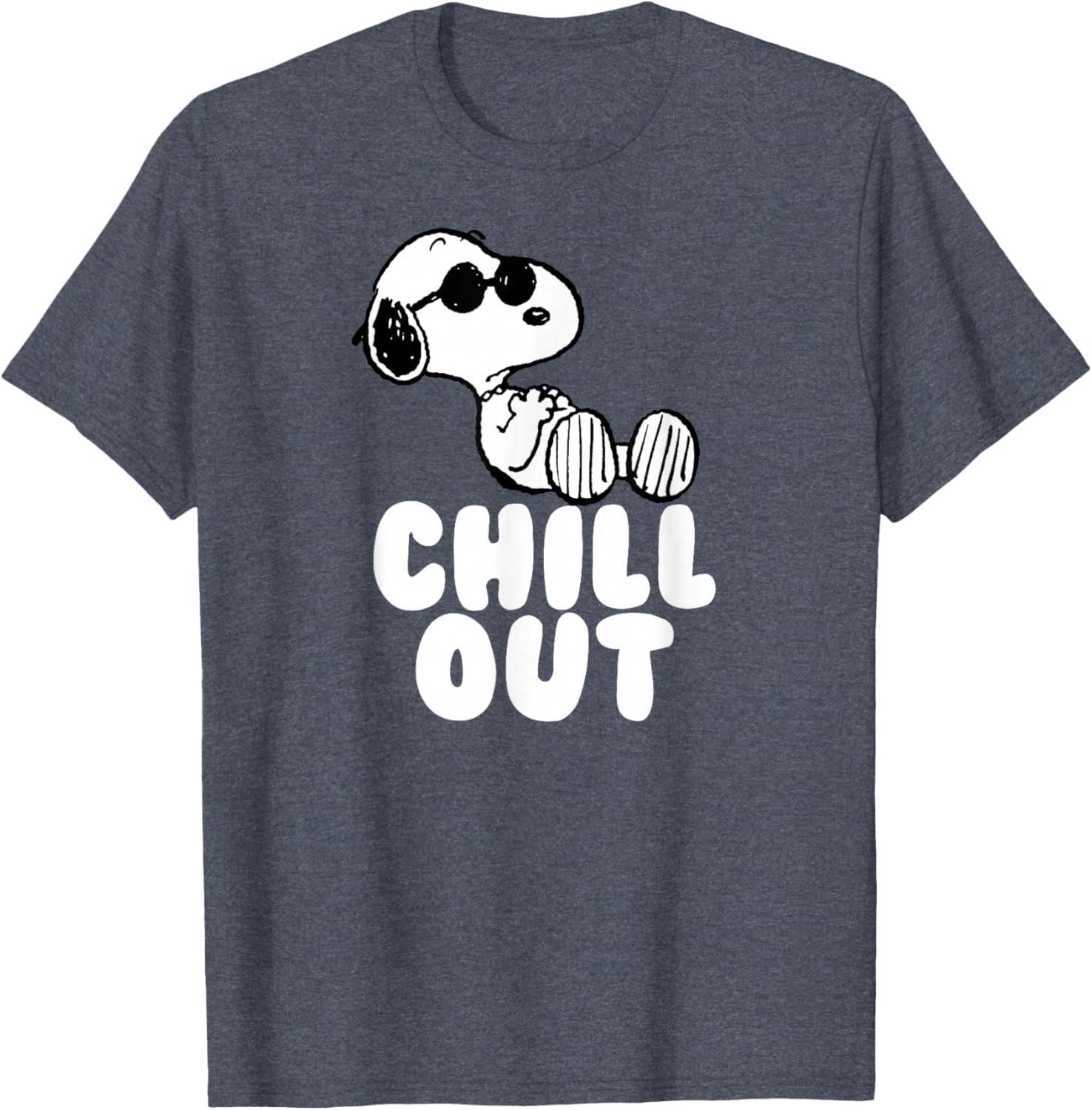 Peanuts Snoopy Chill Out Crew Neck T-Shirt in Blue for Relaxed Style - 1