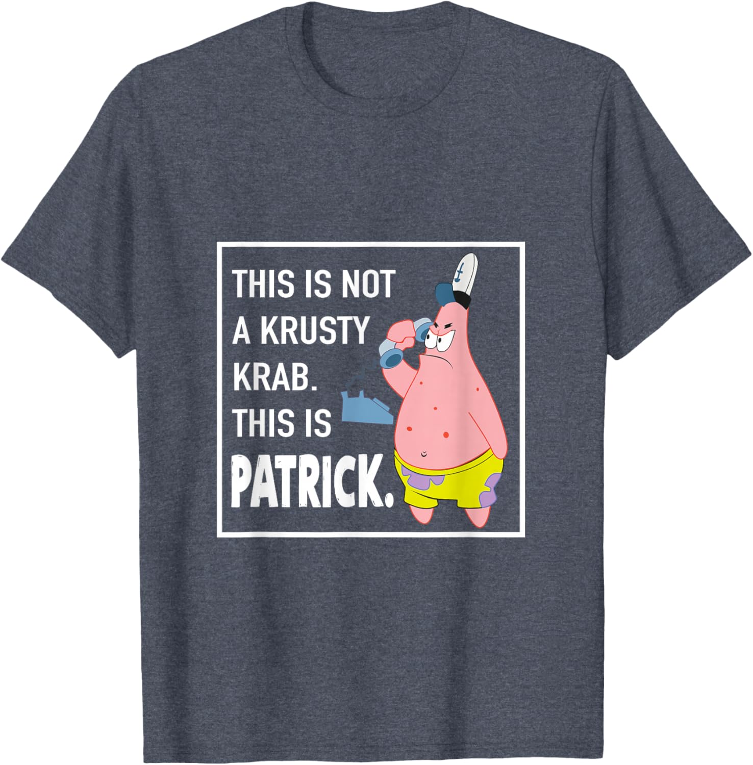 Patrick Star This is Not a Krusty Krab T-Shirt Fun Ocean Theme Apparel - 1
