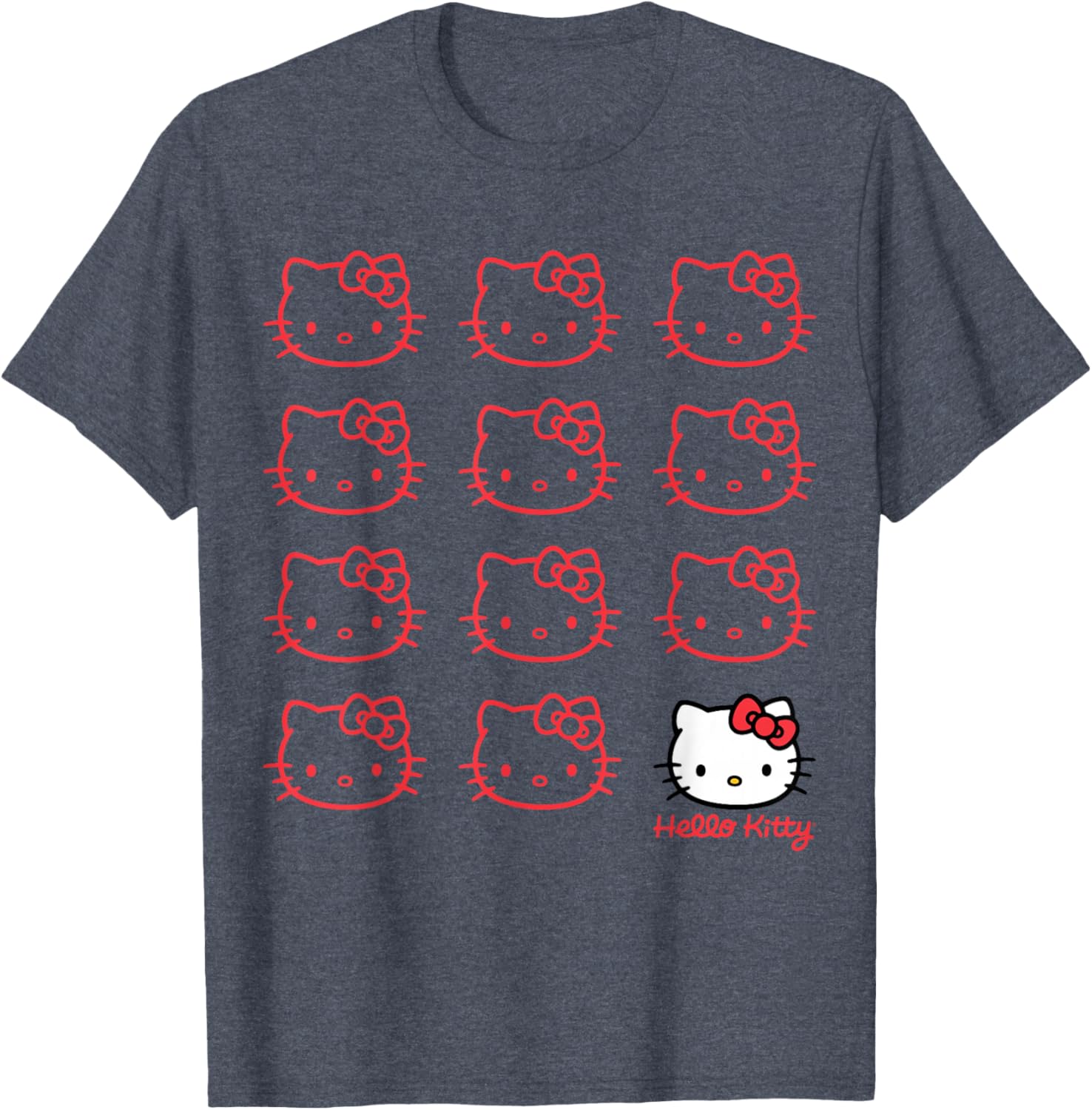 Hello Kitty Classic Fit Black T-Shirt for Adults - Cute Cotton Crew Neck - 8
