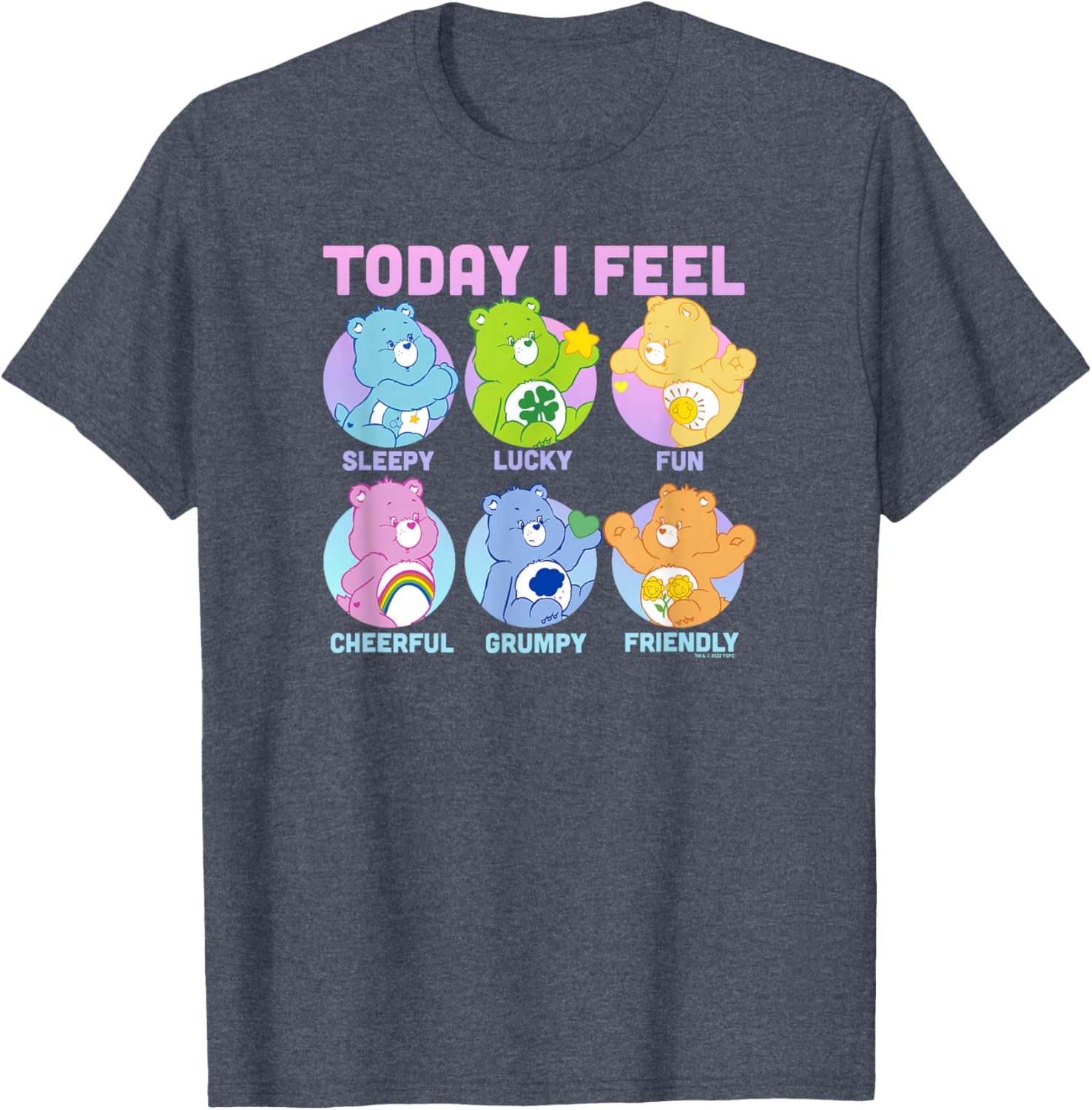 Vintage Neon Care Bears Emotions Box Ups T-Shirt for Fun Fashion - 11